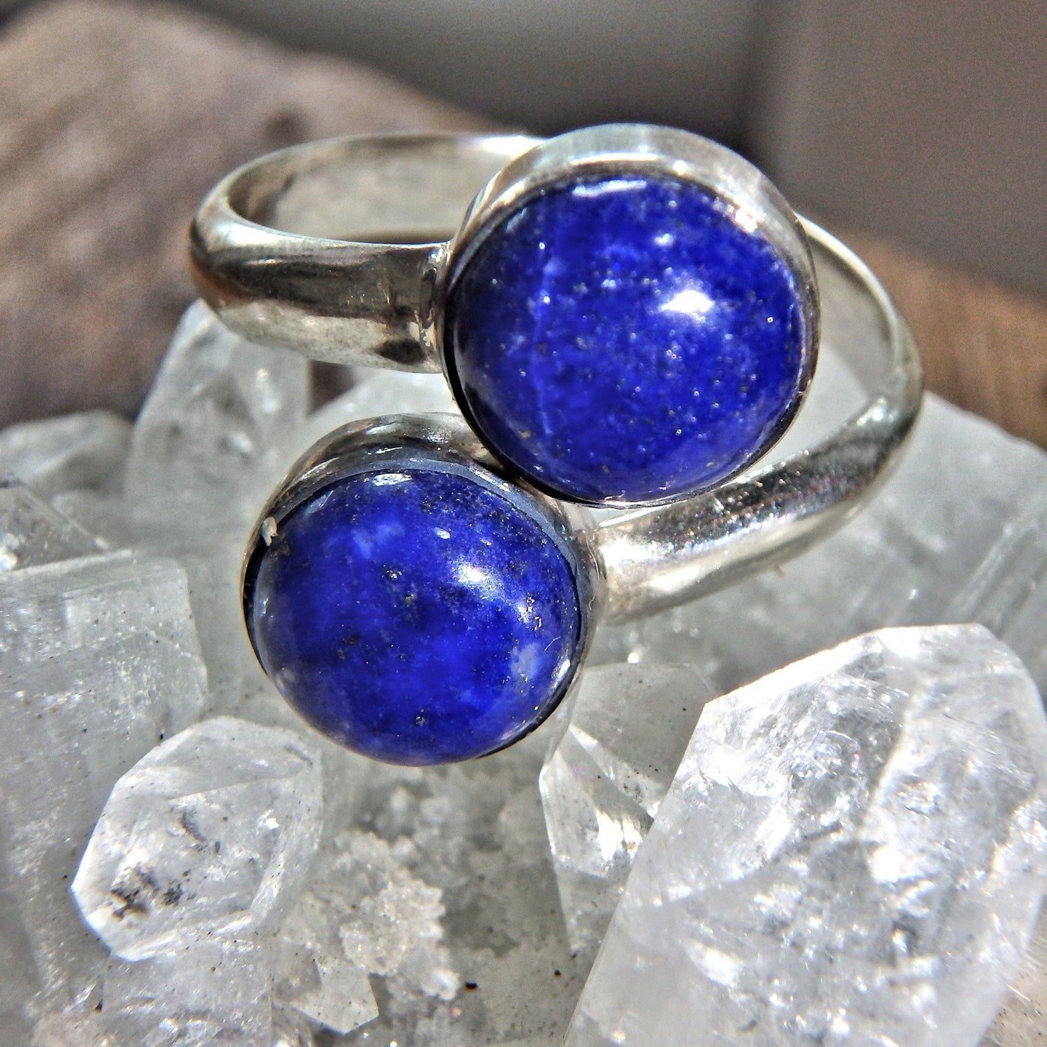  Cobalt Blue Lapis Lazuli Sterling Silver Ring (Adjustable~Size 8-9)