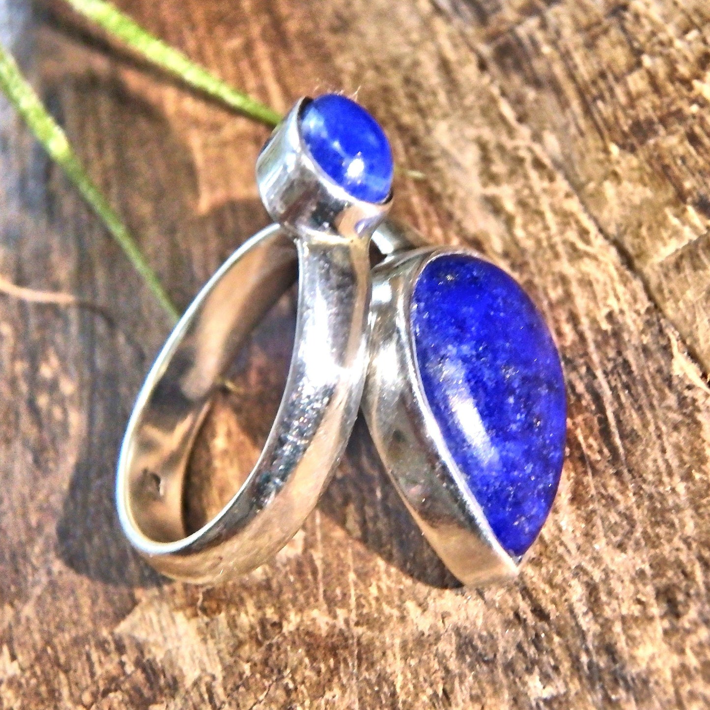  Deep Cobalt Blue Lapis Lazuli Sterling Silver Ring (Adjustable Size 6-11)
