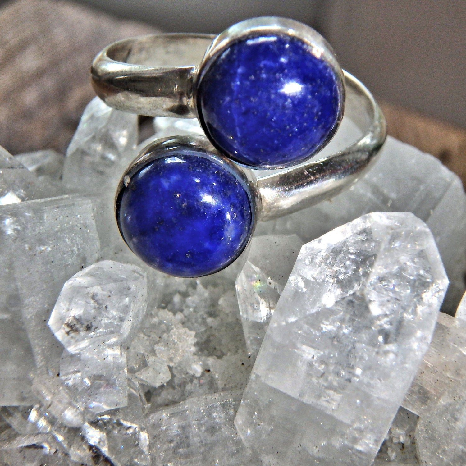  Cobalt Blue Lapis Lazuli Sterling Silver Ring (Adjustable~Size 8-9)