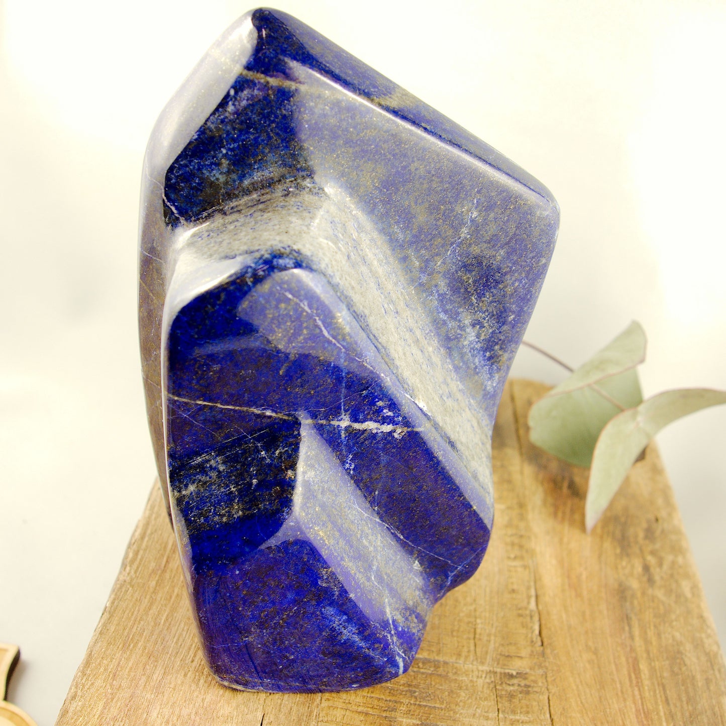 Gorgeous Large Deep Cobalt Blue & Golden Pyrite Lapis Lazuli Standing Display Specimen - Earth Family Crystals