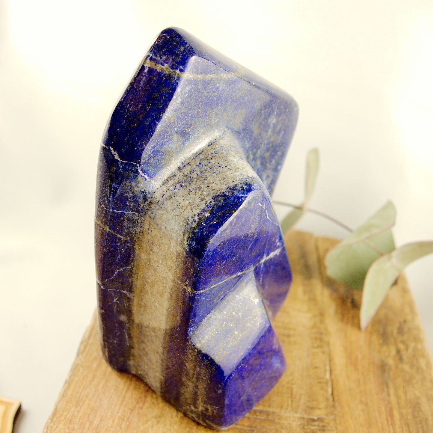 Gorgeous Large Deep Cobalt Blue & Golden Pyrite Lapis Lazuli Standing Display Specimen - Earth Family Crystals