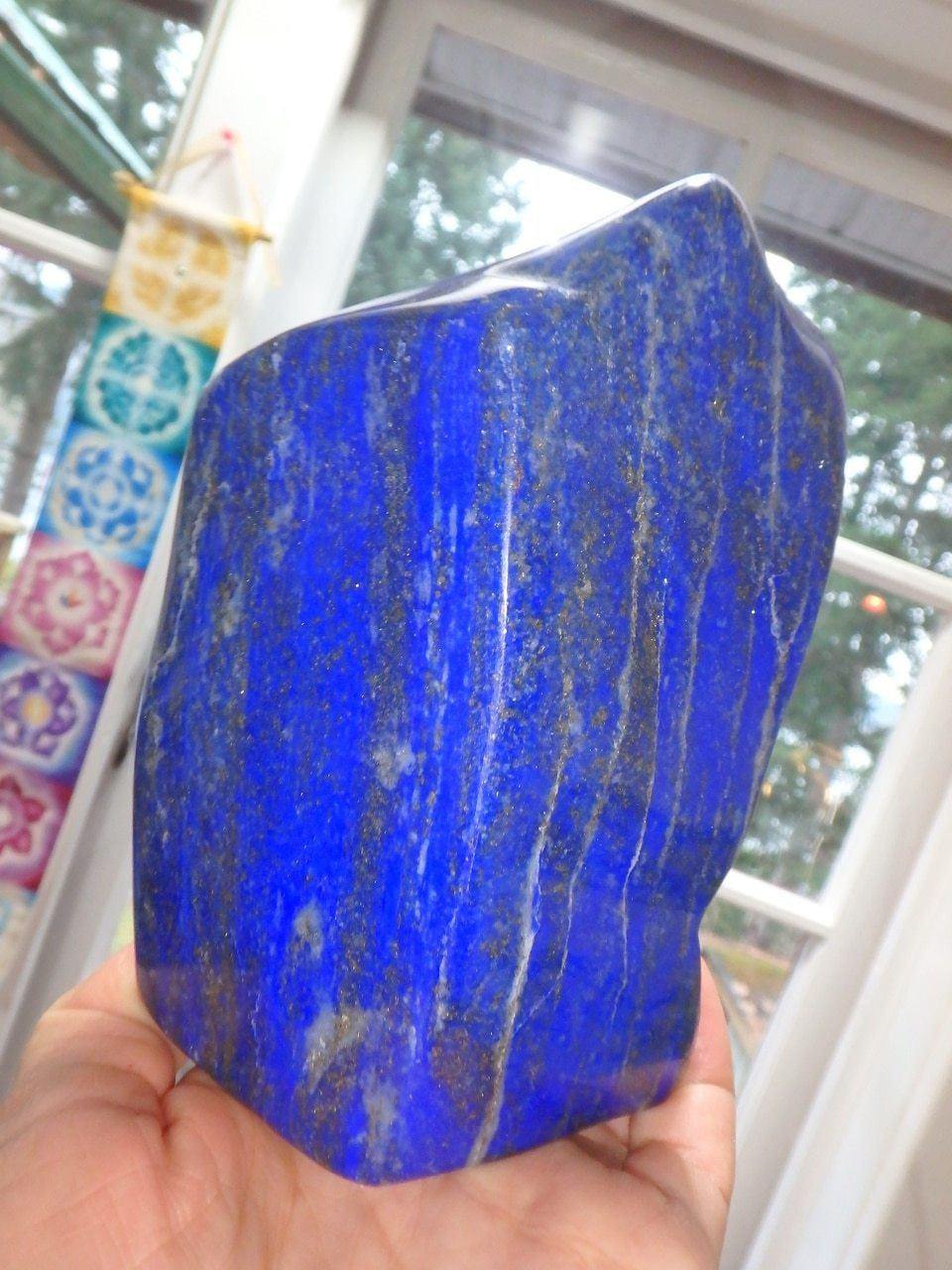  AA Grade Deep Cobalt Blue Large Lapis Lazuli Free Form Standing Specimen