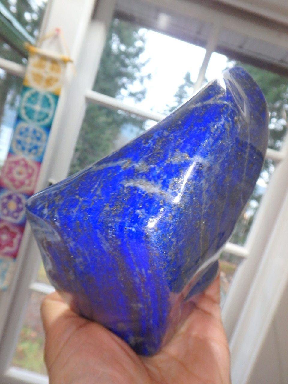  AA Grade Deep Cobalt Blue Large Lapis Lazuli Free Form Standing Specimen