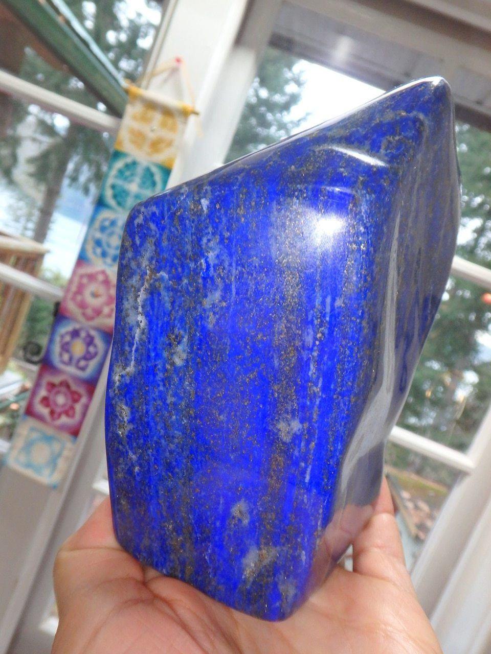  AA Grade Deep Cobalt Blue Large Lapis Lazuli Free Form Standing Specimen