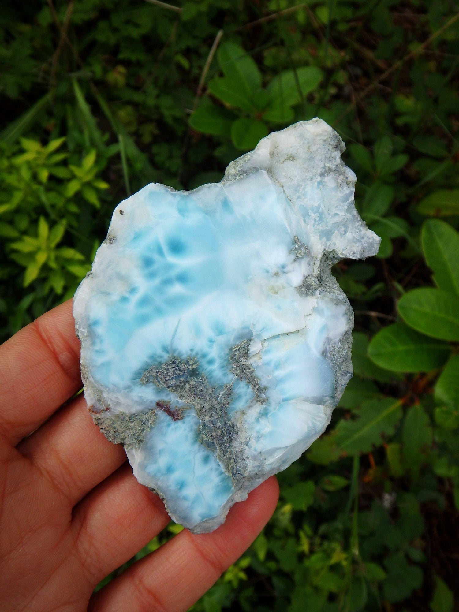  Creamy Blue & White Caribbean Larimar Partially Polished Free Form Specimen 2