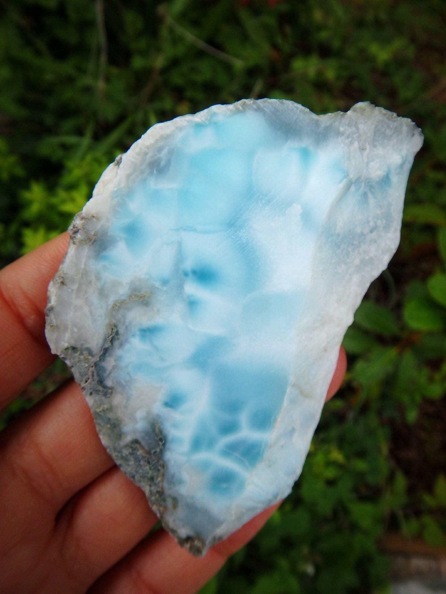  Creamy Blue & White Caribbean Larimar Partially Polished Free Form Specimen 1