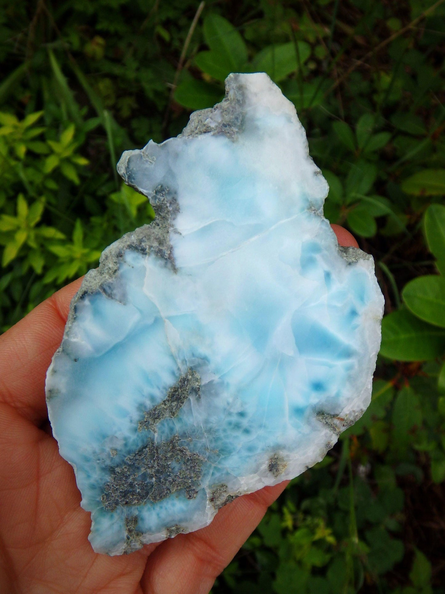  Creamy Blue & White Caribbean Larimar Partially Polished Free Form Specimen 2