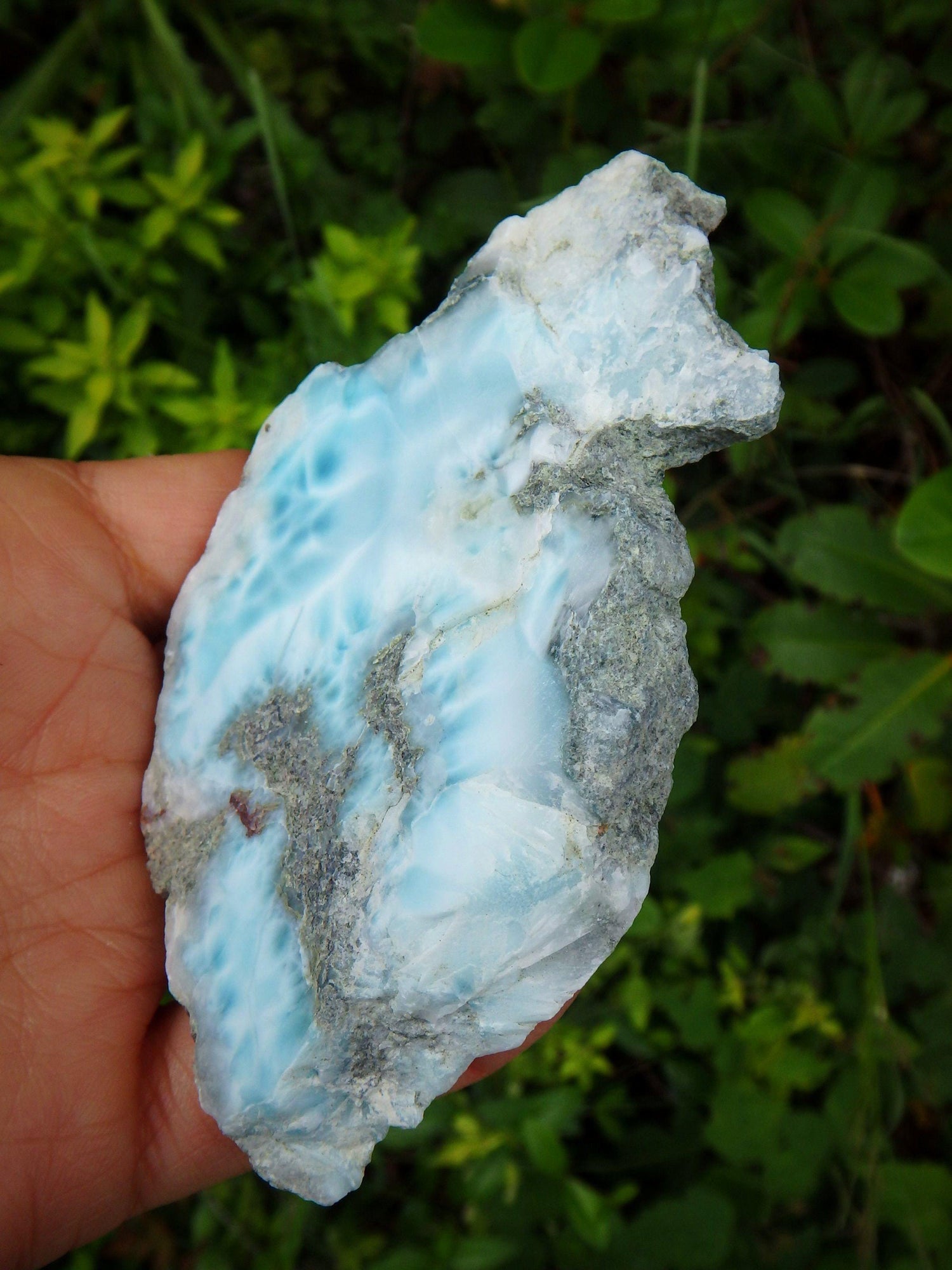  Creamy Blue & White Caribbean Larimar Partially Polished Free Form Specimen 2