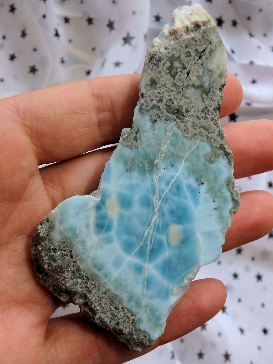 Lovely Blue Partial Polished Larimar Free Form Specimen - Earth Family Crystals