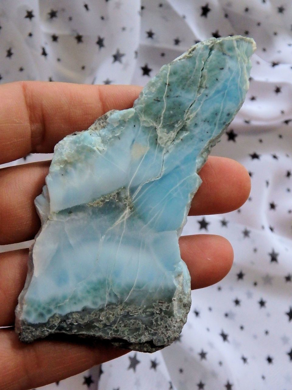 Lovely Blue Partial Polished Larimar Free Form Specimen - Earth Family Crystals