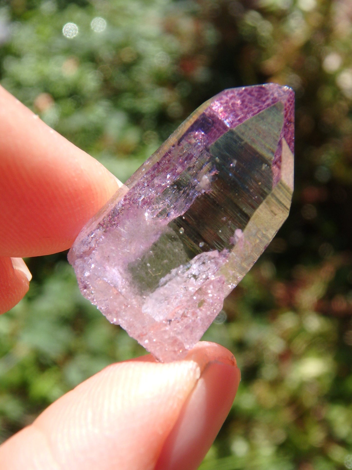  Adorable Dainty Rose Aura Colombian Lemurian Quartz Point 3