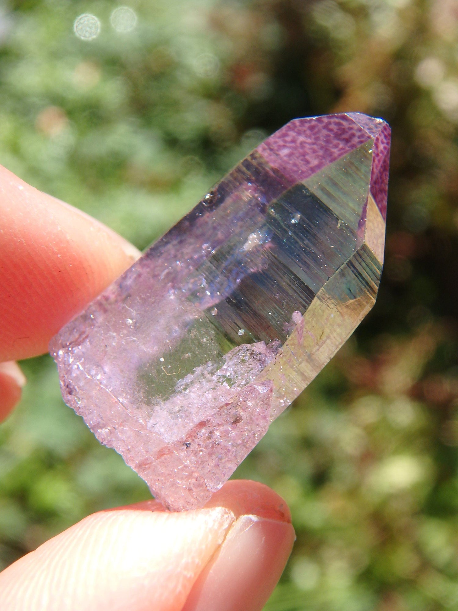  Adorable Dainty Rose Aura Colombian Lemurian Quartz Point 3