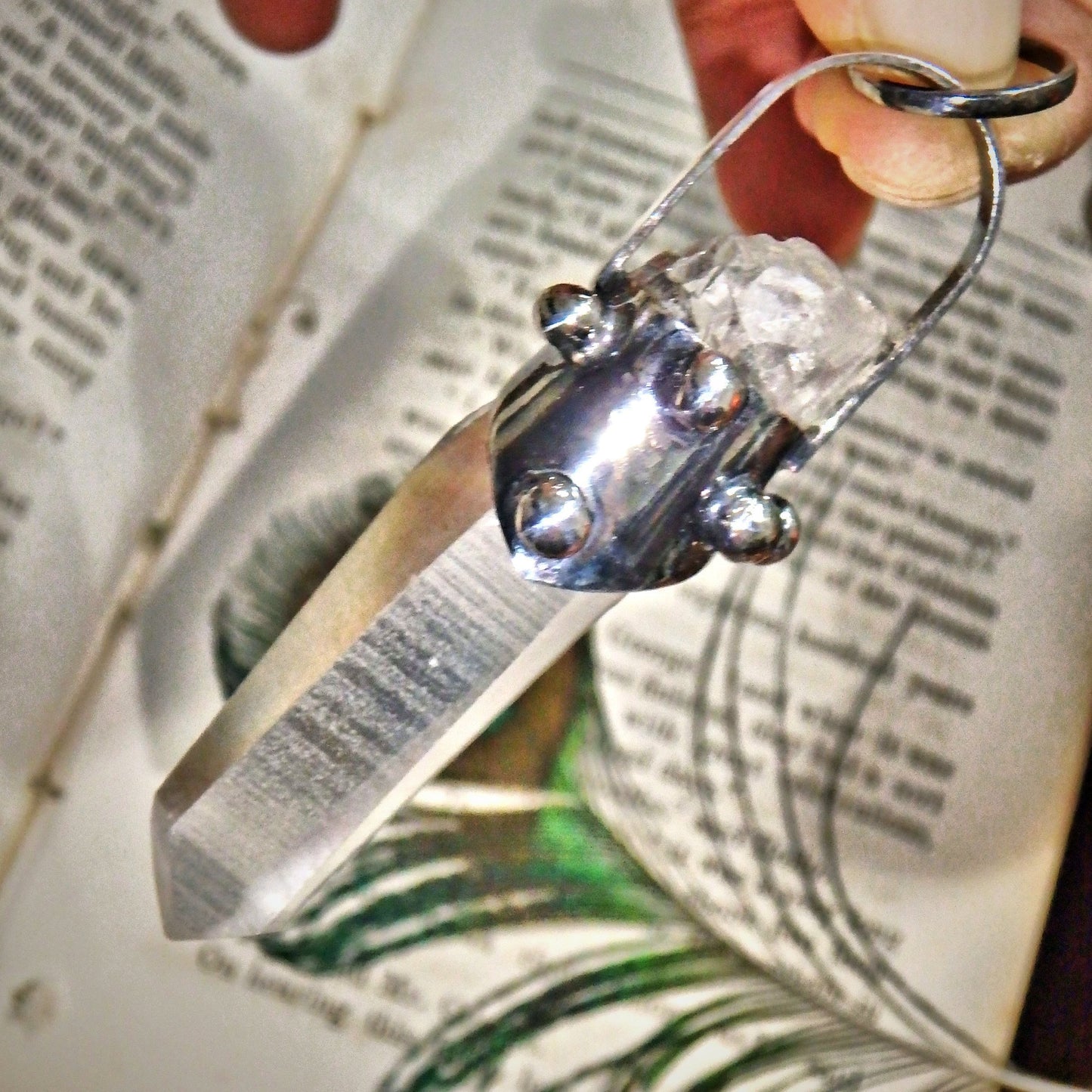 Natural Lemurian Seed Quartz Sterling Silver Pendant (Includes Silver Chain) - Earth Family Crystals