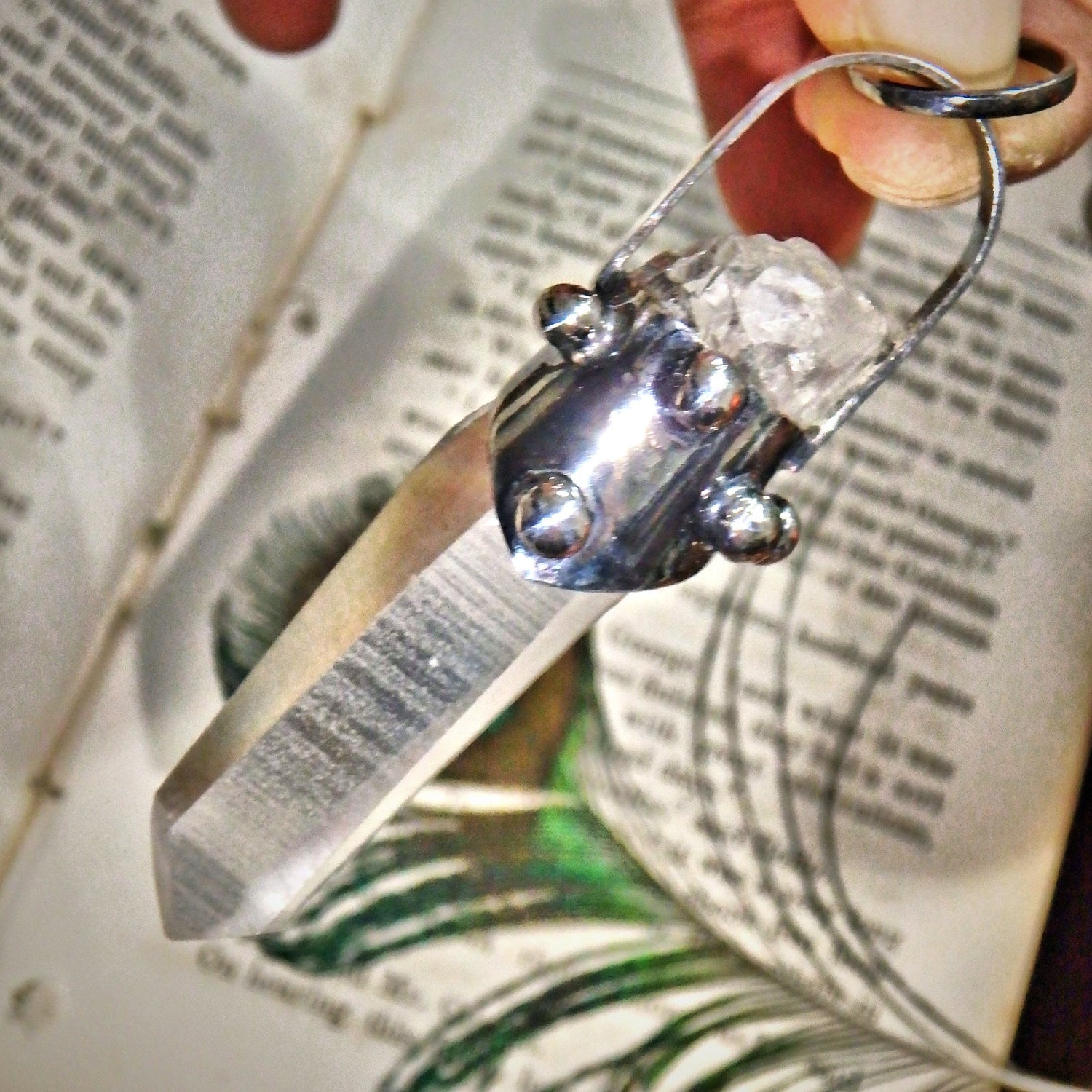 Natural Lemurian Seed Quartz Sterling Silver Pendant (Includes Silver Chain) - Earth Family Crystals
