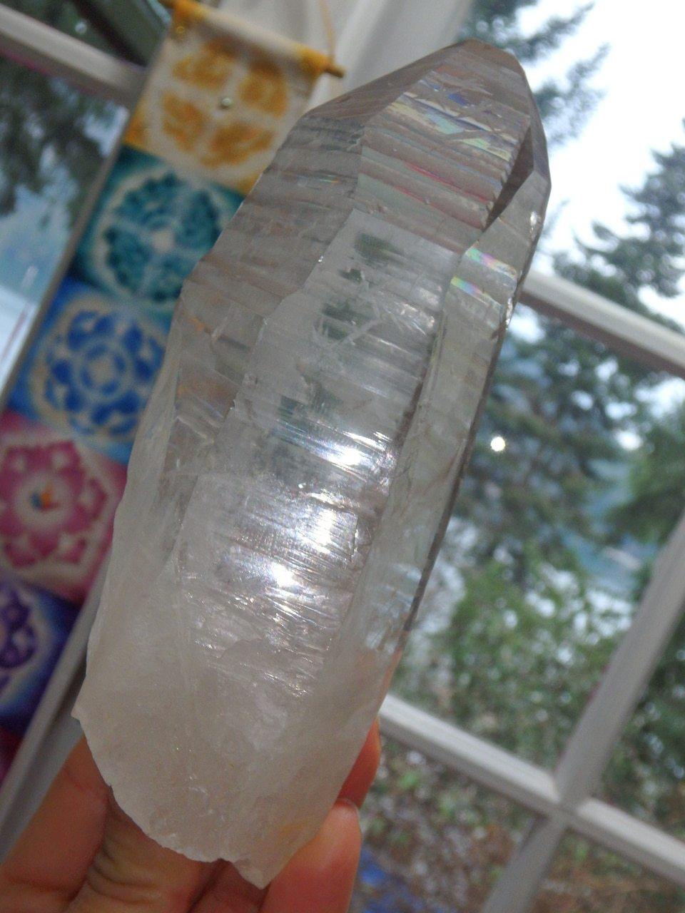 Extreme Brilliance~Large Lemurian Quartz Point From Brazil - Earth Family Crystals