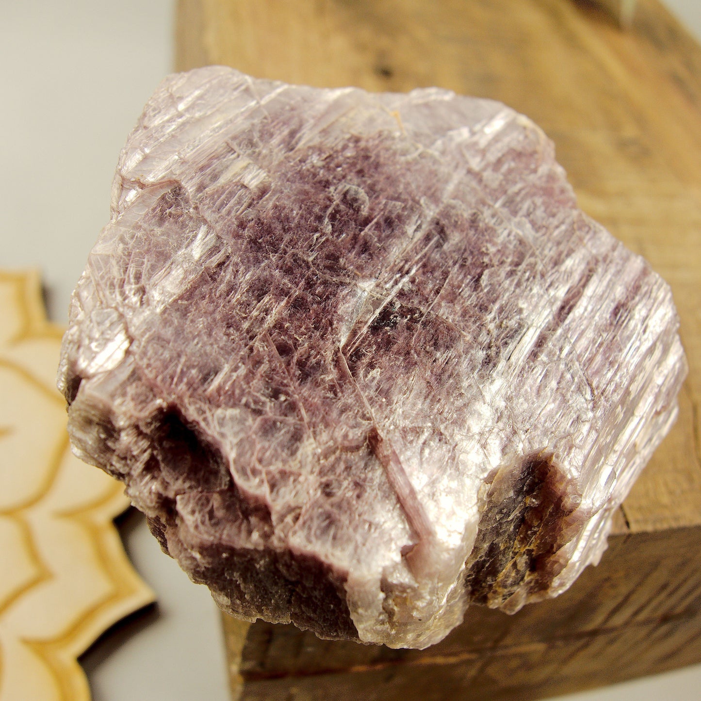  Chunky High Shine Natural Violet Lepidolite Specimen From Brazil