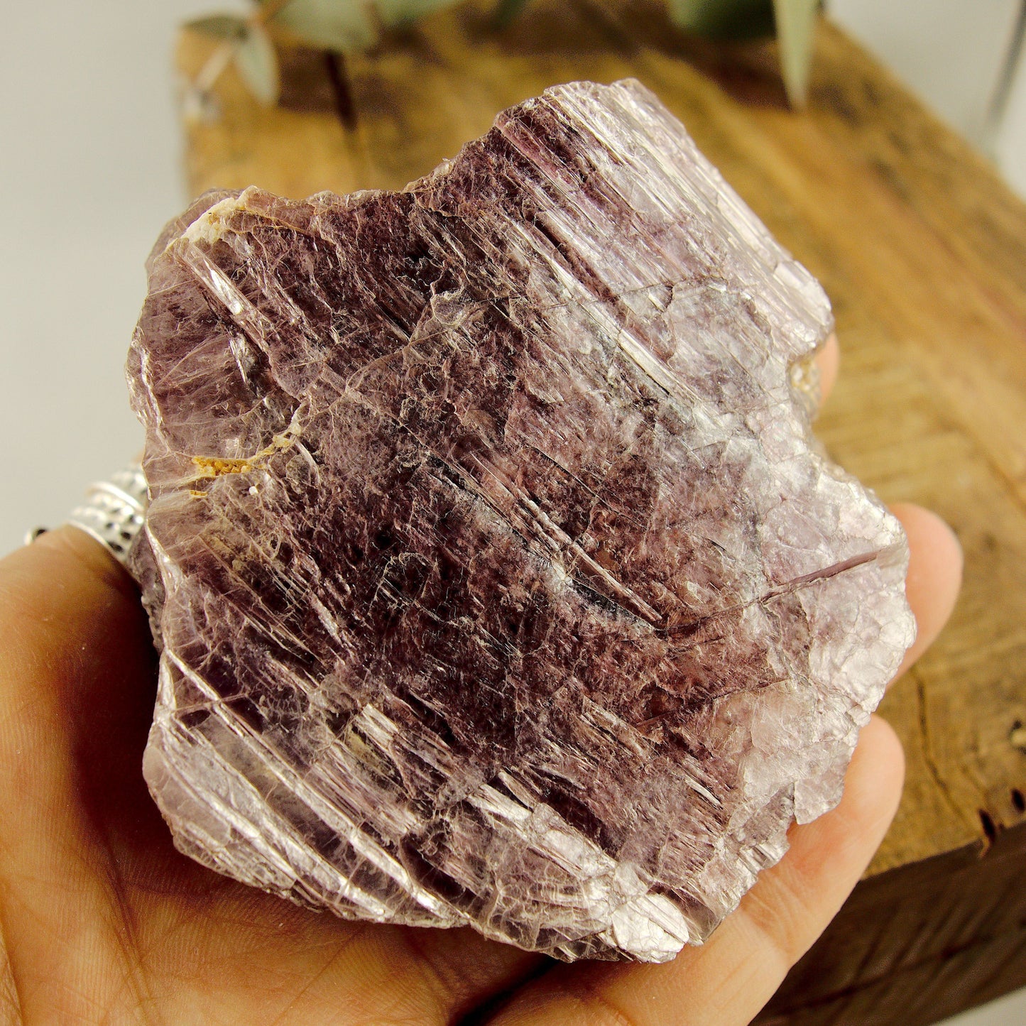  Chunky High Shine Natural Violet Lepidolite Specimen From Brazil