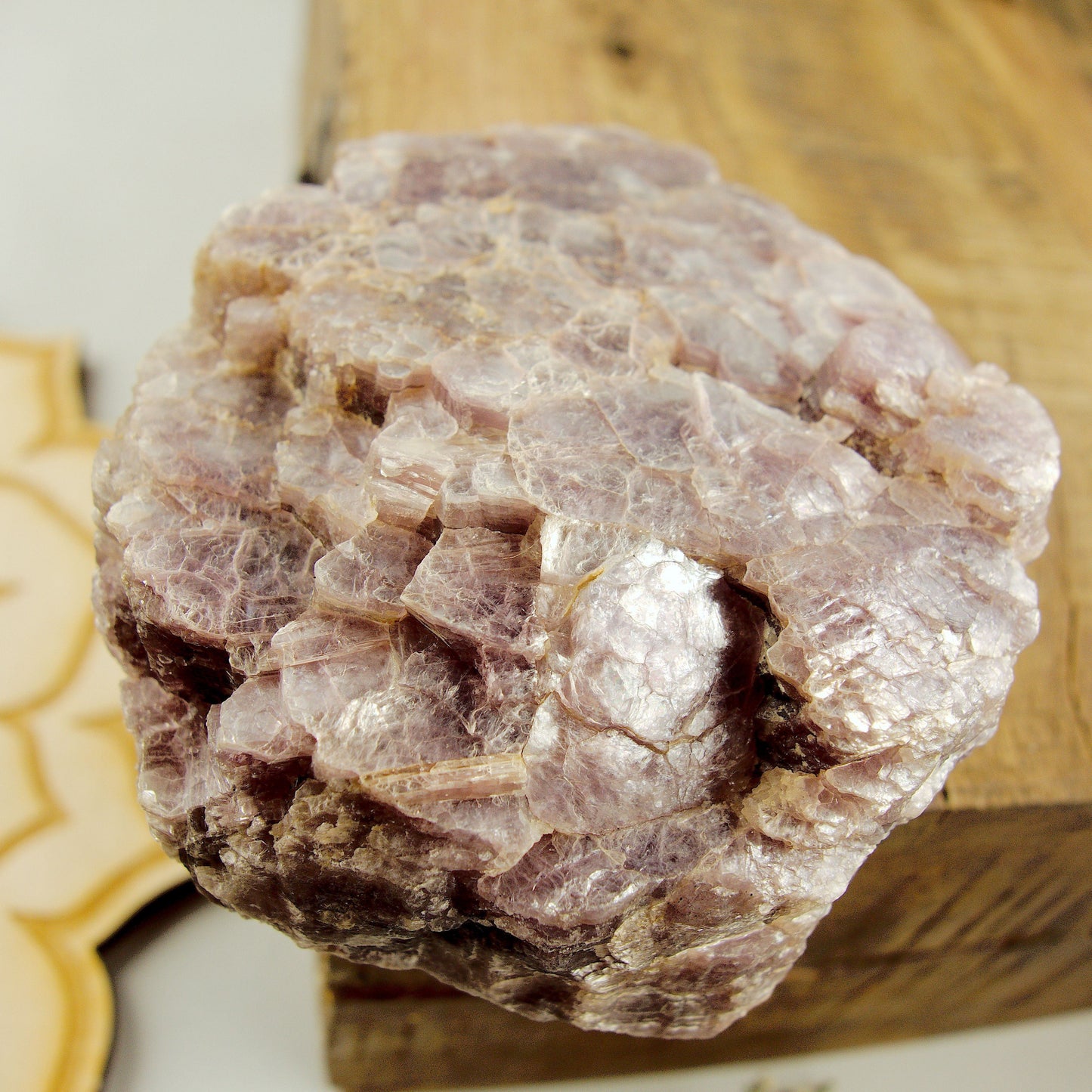  Chunky High Shine Natural Violet Lepidolite Specimen From Brazil