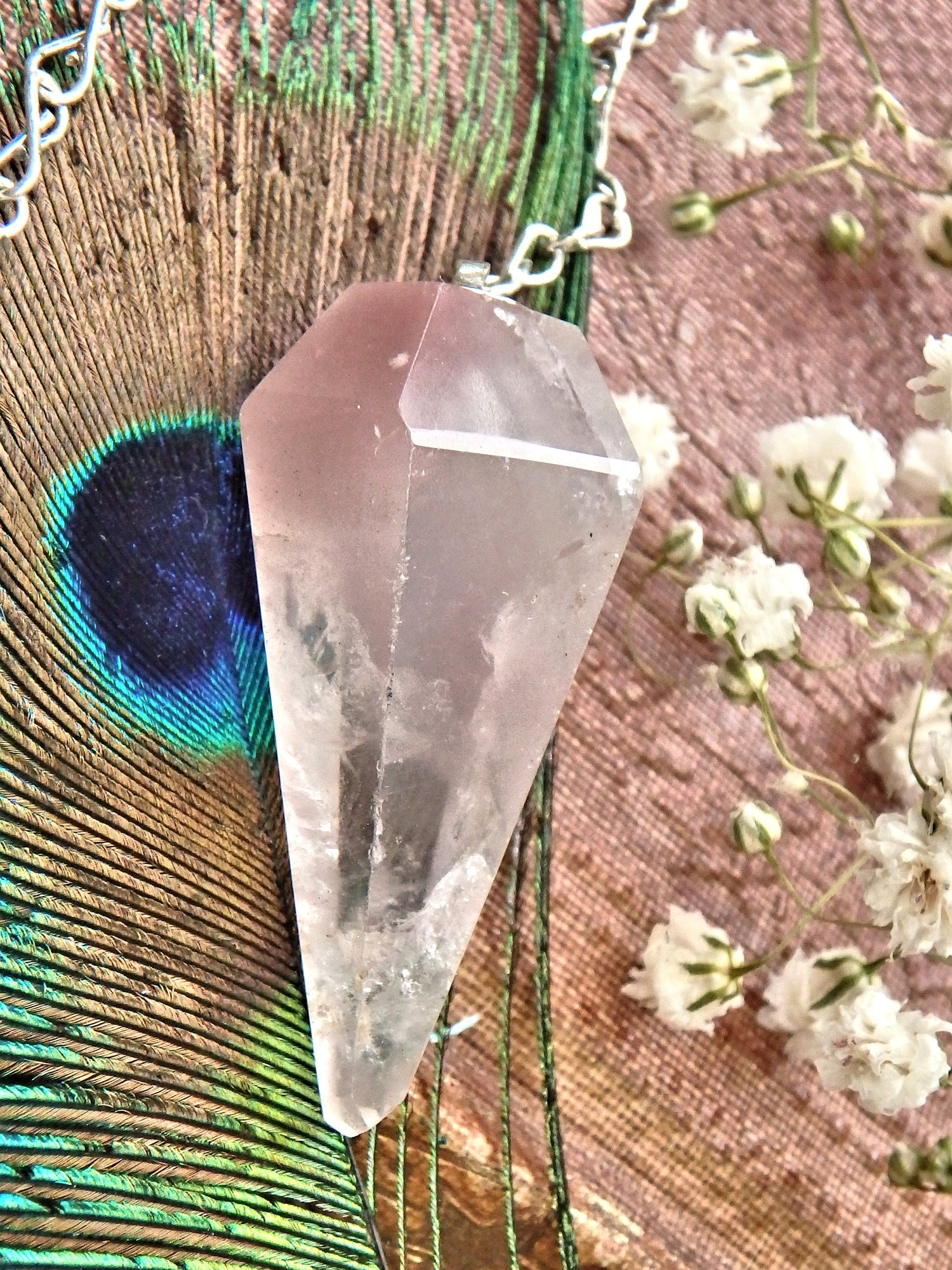 Lithium Quartz Pendulum 12 - Earth Family Crystals