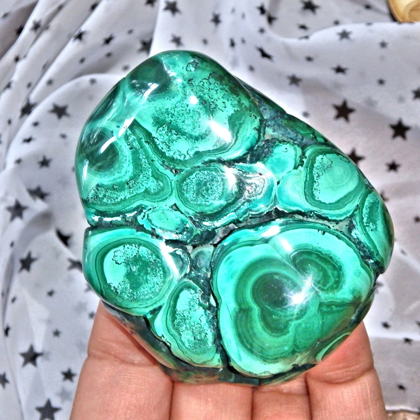 Hypnotic Green Swirls Malachite Shiny Specimen 8