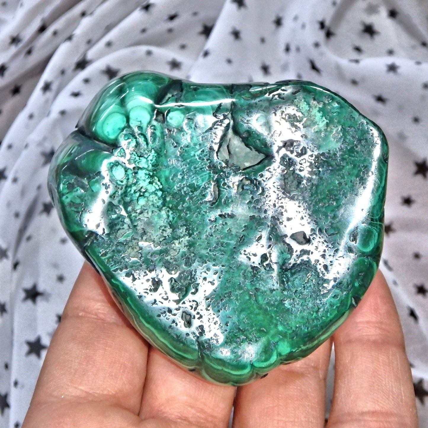 Hypnotic Green Swirls Malachite Shiny Specimen 8
