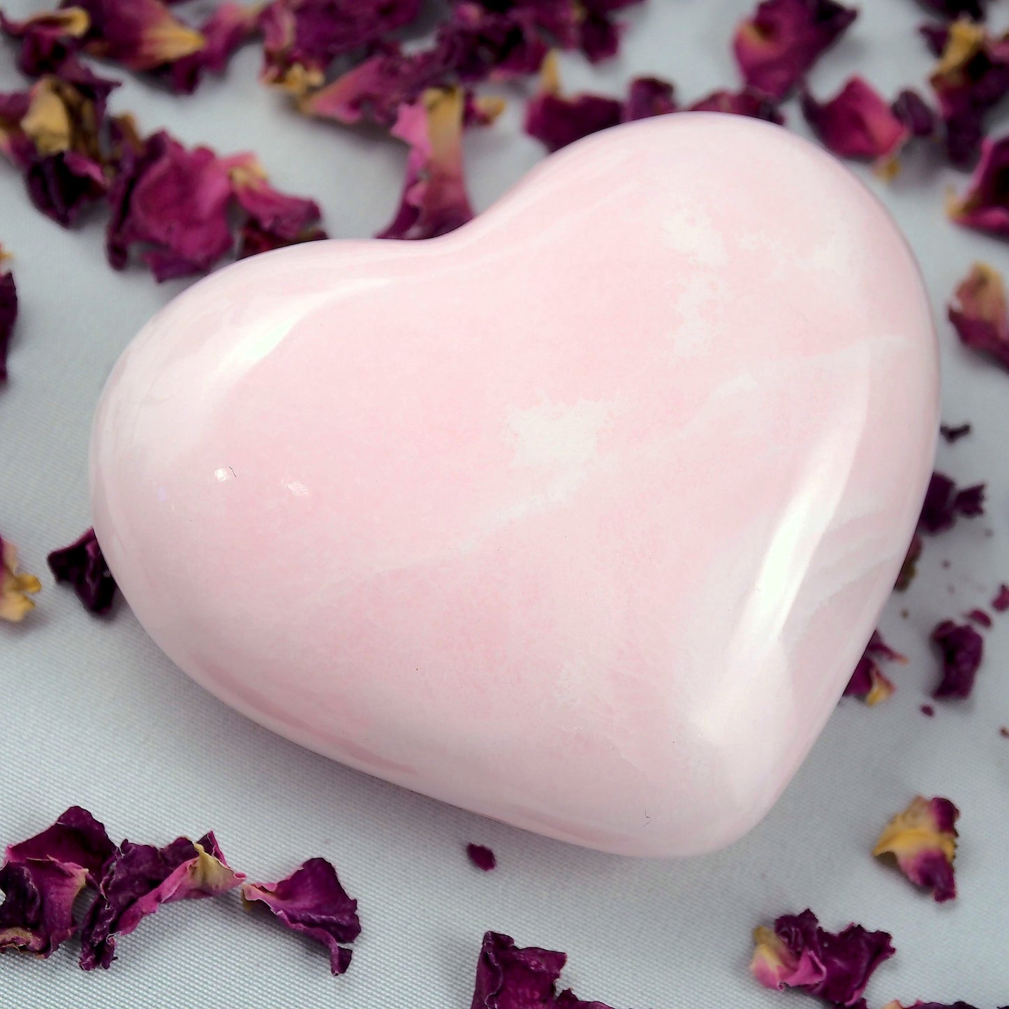  Beautiful Patterns Creamy Pink Mangano Calcite Love Heart #5