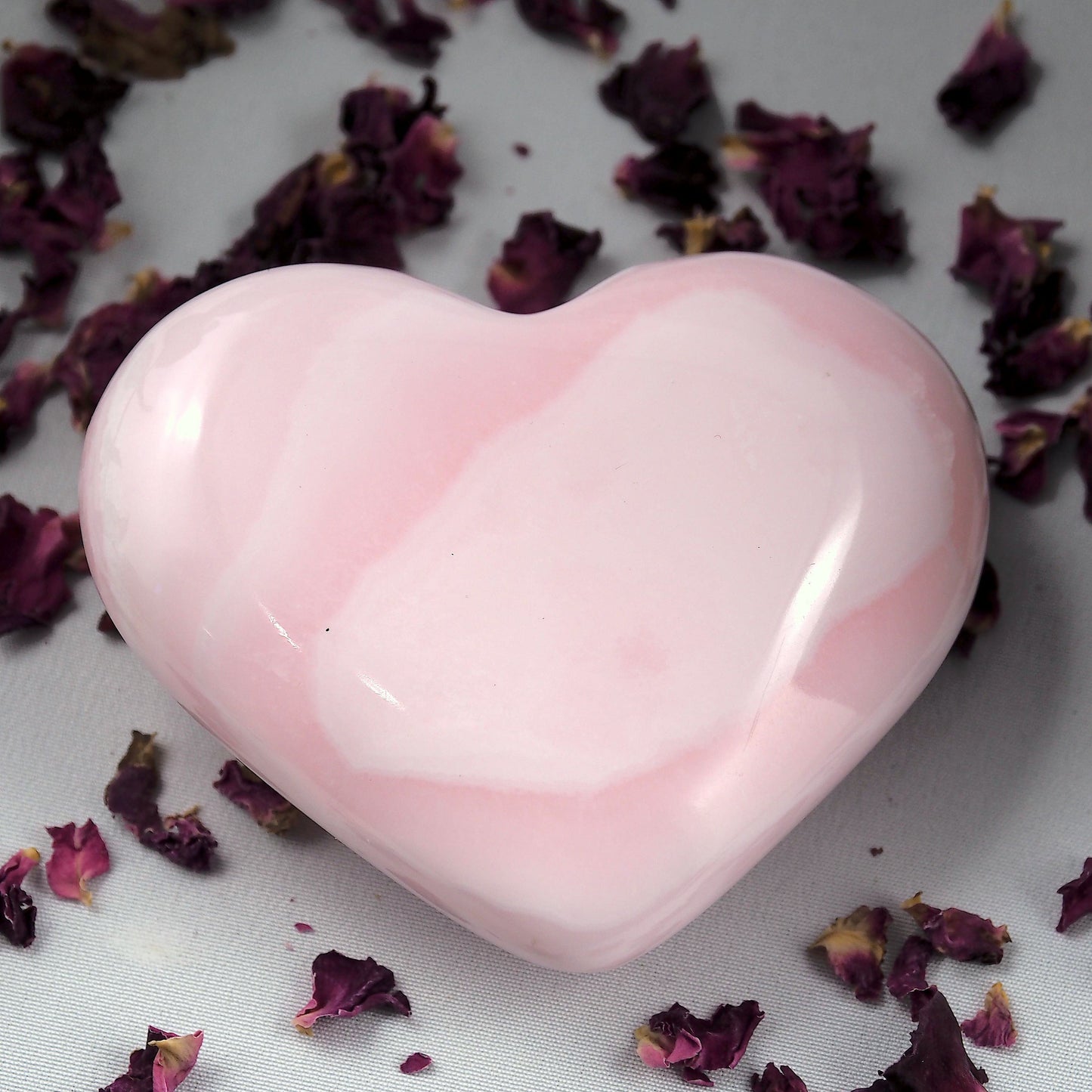  Beautiful Patterns Creamy Pink Mangano Calcite Love Heart #2