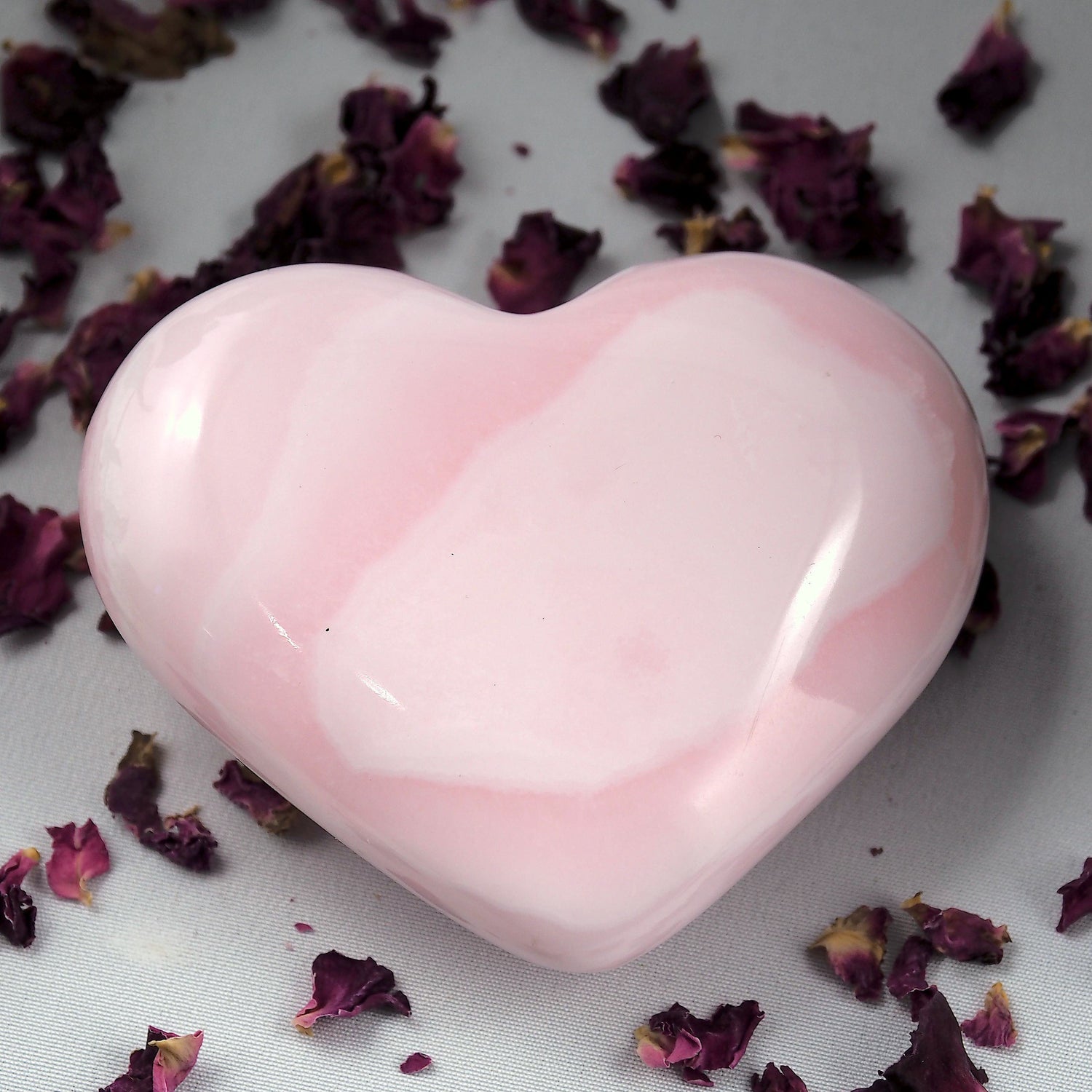 Beautiful Patterns Creamy Pink Mangano Calcite Love Heart #2
