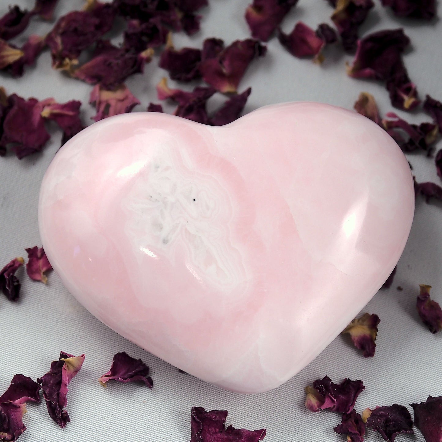 Beautiful Patterns Creamy Pink Mangano Calcite Love Heart #4