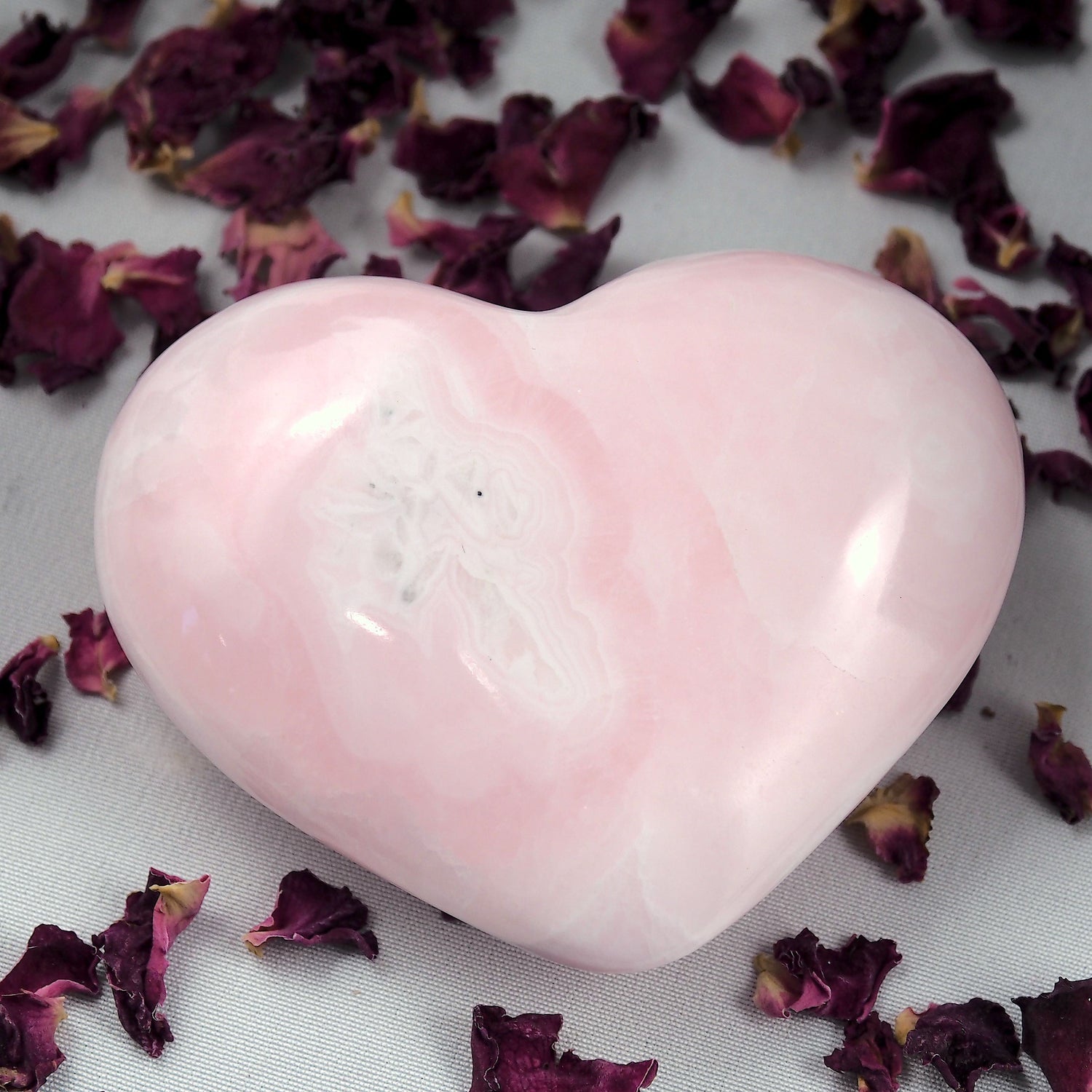  Beautiful Patterns Creamy Pink Mangano Calcite Love Heart #4