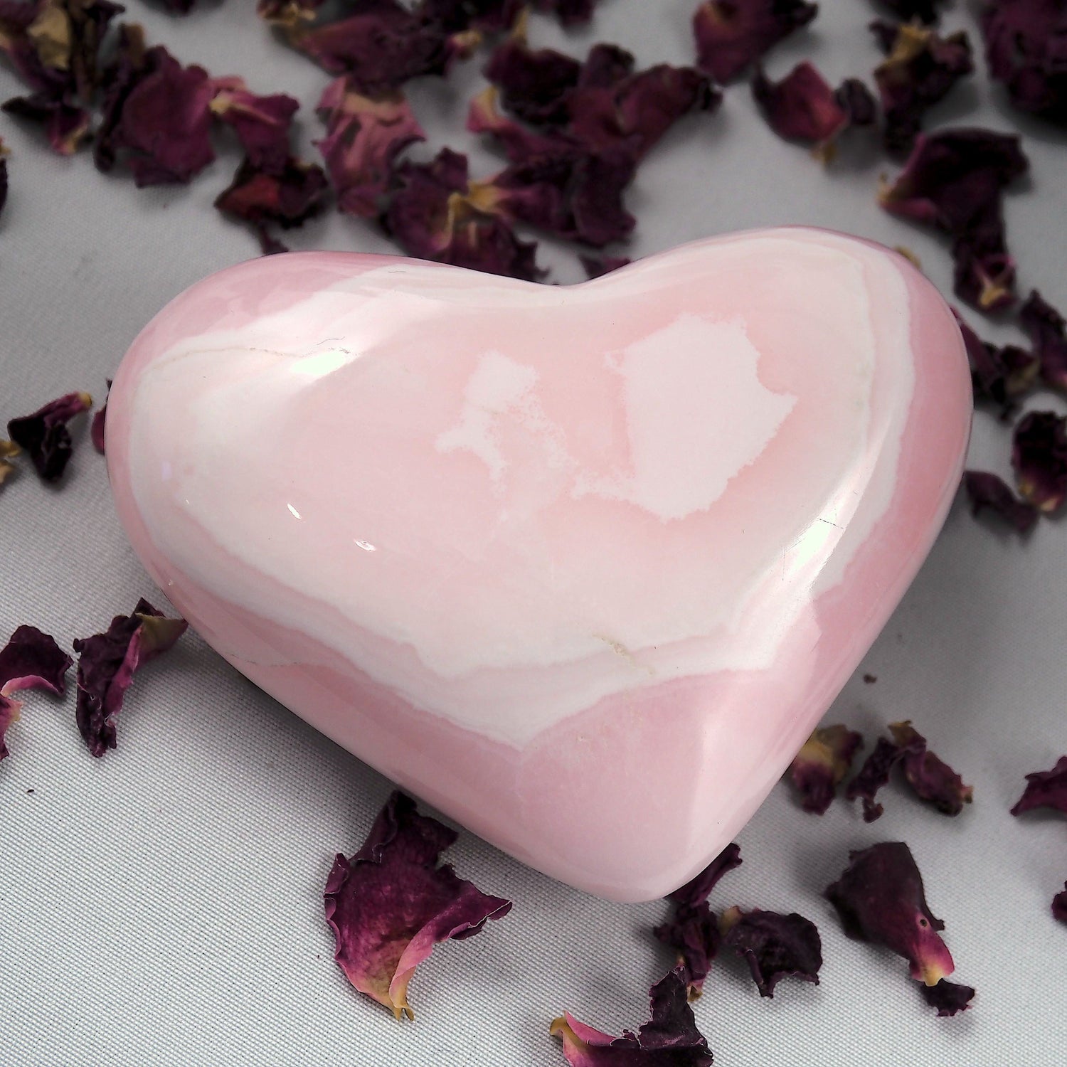  Beautiful Patterns Creamy Pink Mangano Calcite Love Heart #3