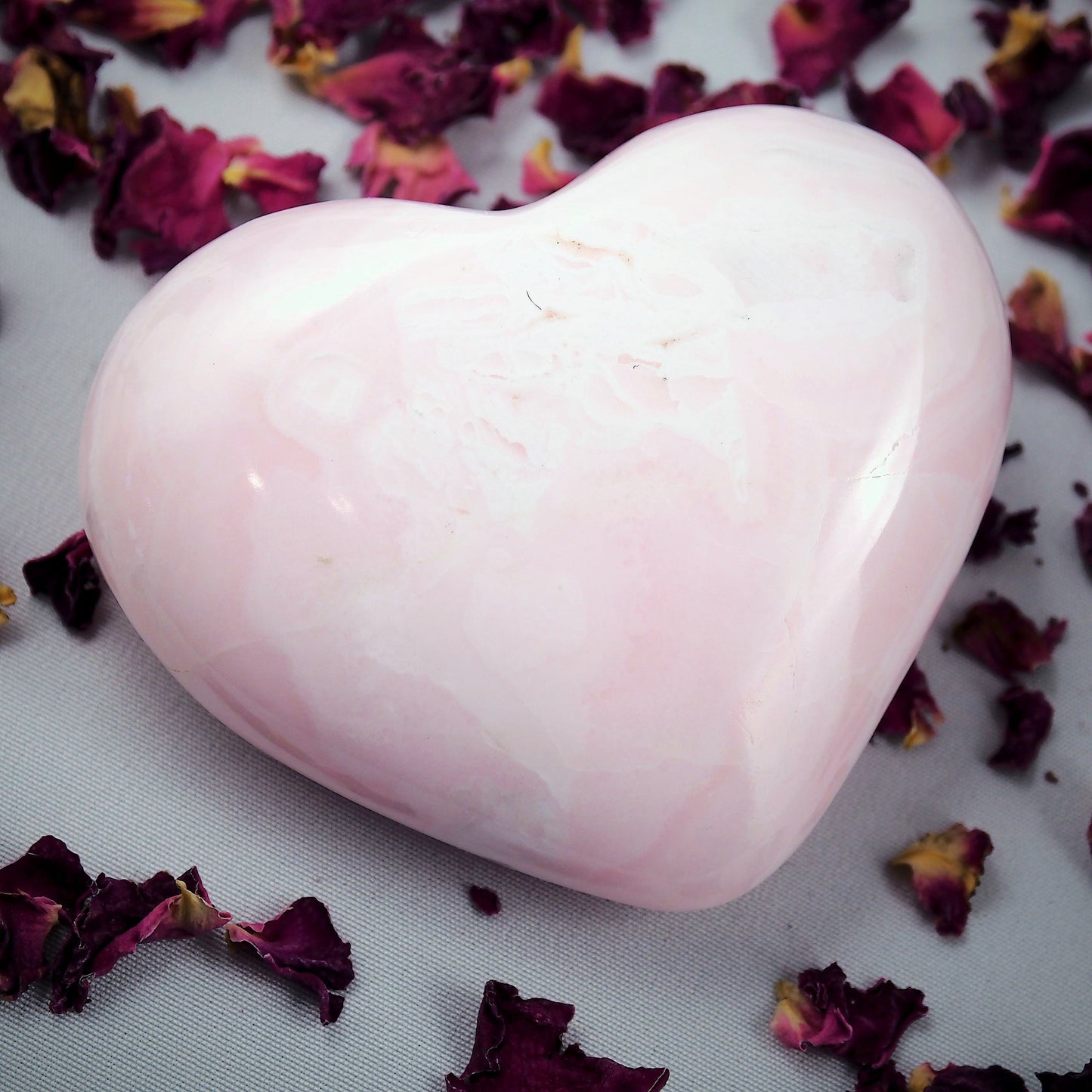  Beautiful Patterns Creamy Pink Mangano Calcite Love Heart #5
