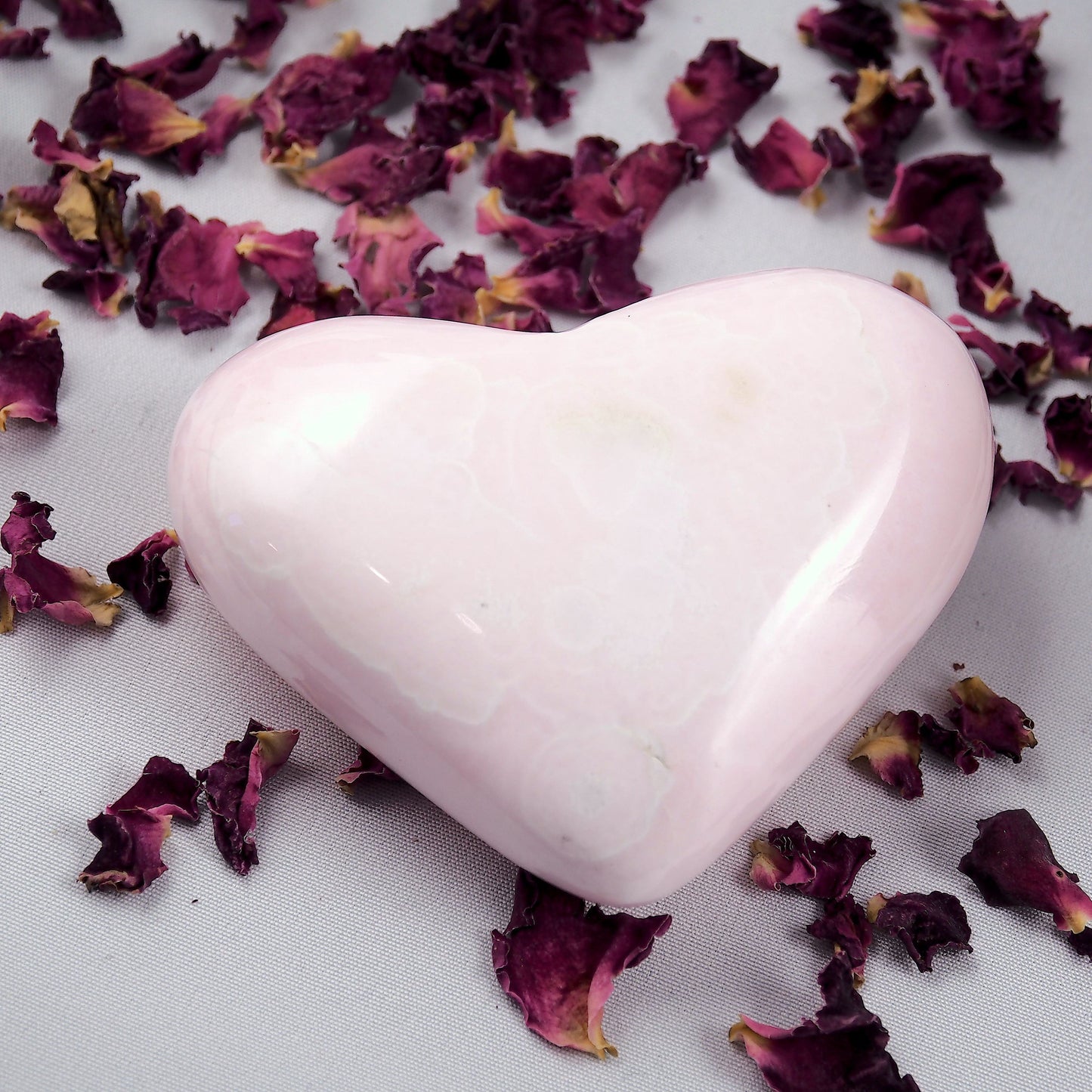  Beautiful Patterns Creamy Pink Mangano Calcite Love Heart #3