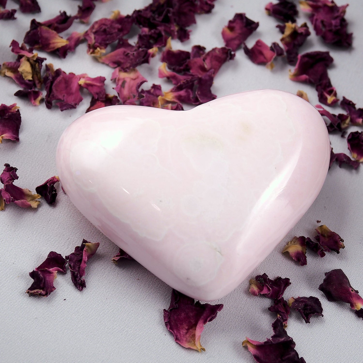 Beautiful Patterns Creamy Pink Mangano Calcite Love Heart #3