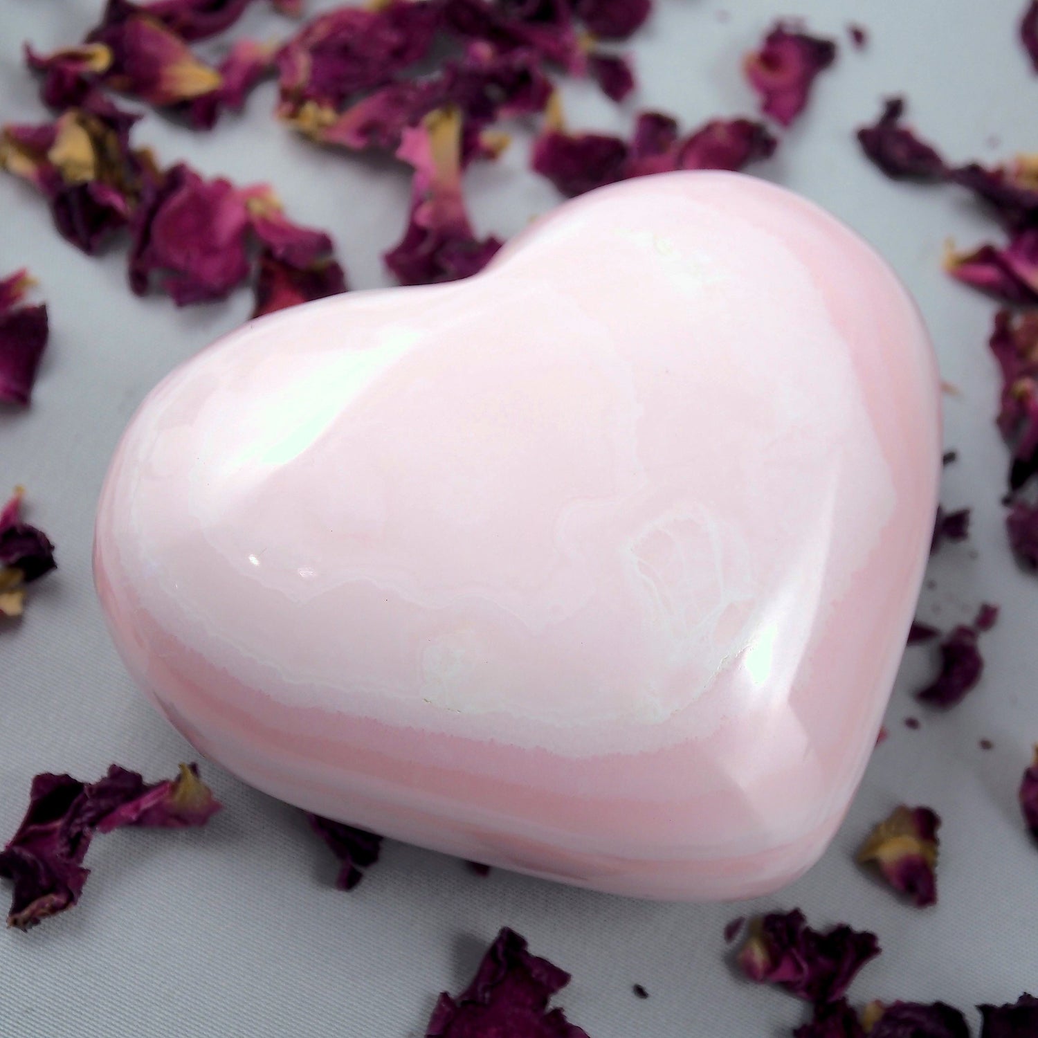  Beautiful Patterns Creamy Pink Mangano Calcite Love Heart #6