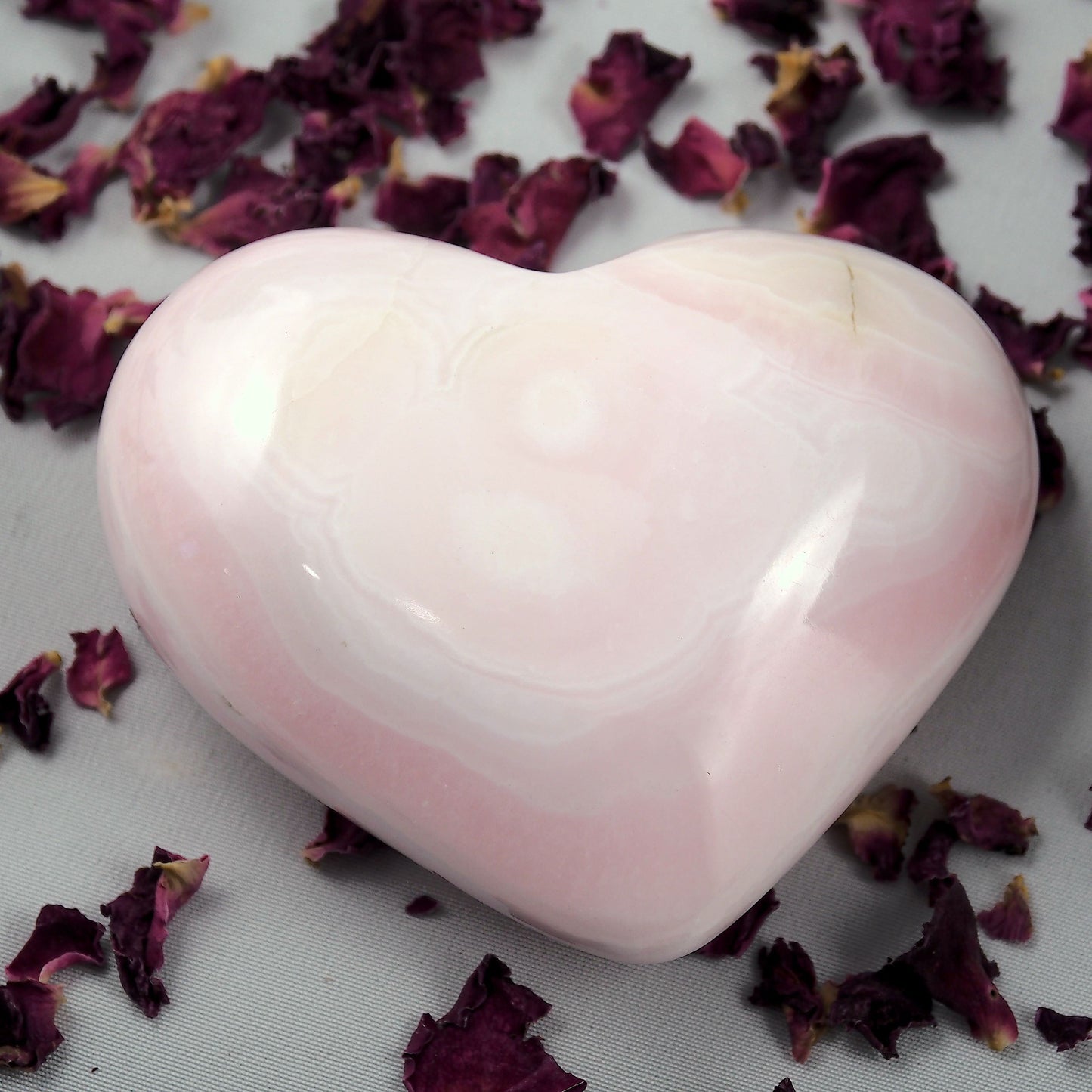  Beautiful Patterns Creamy Pink Mangano Calcite Love Heart #2