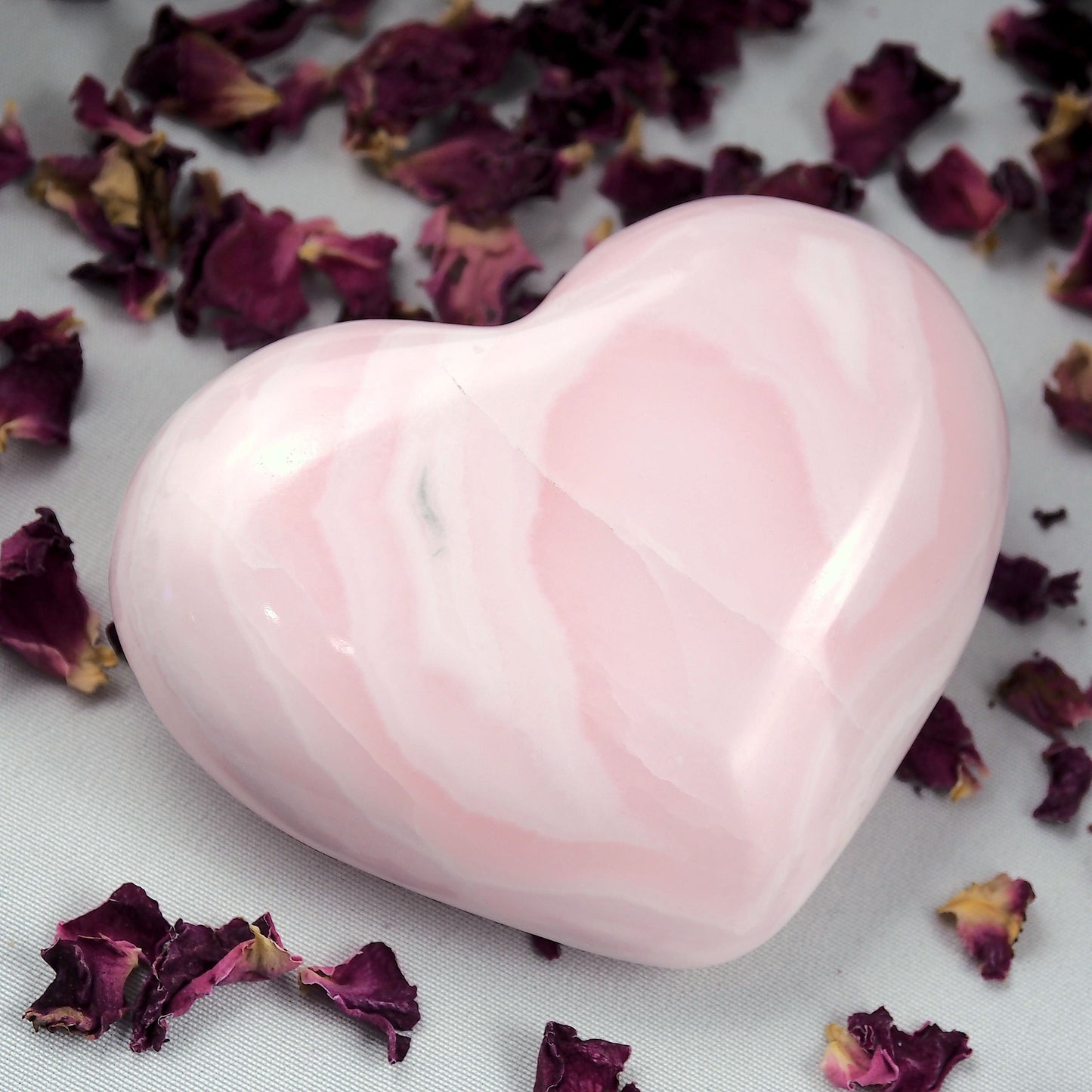  Beautiful Patterns Creamy Pink Mangano Calcite Love Heart #4