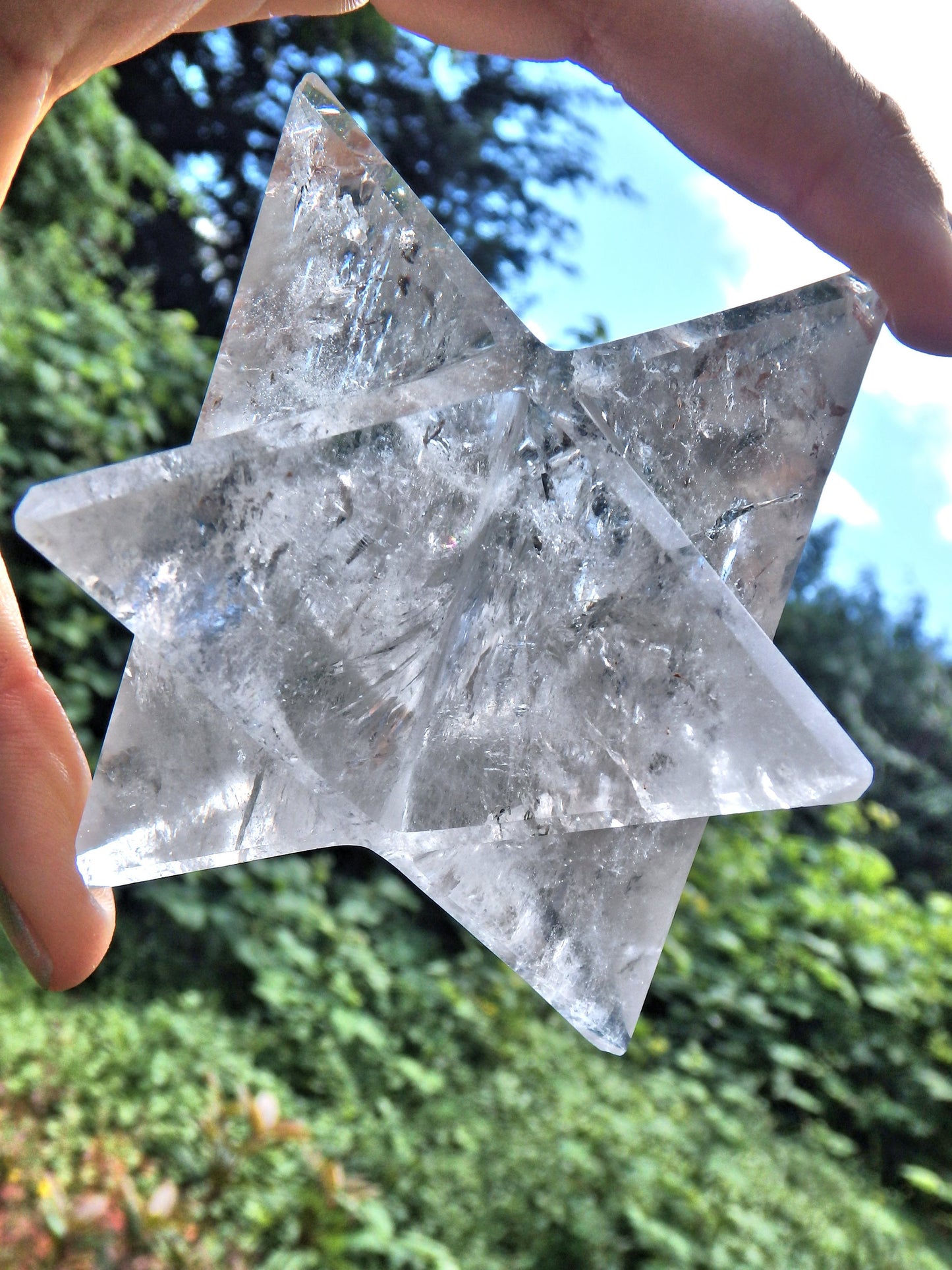 Incredible Brilliance Large Clear Quartz Merkaba Carving From Brazil - Metiz Tier Price