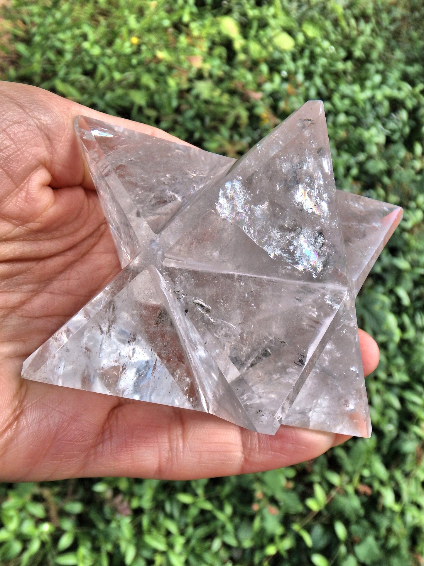 Incredible Brilliance Large Clear Quartz Merkaba Carving From Brazil - Metiz Tier Price
