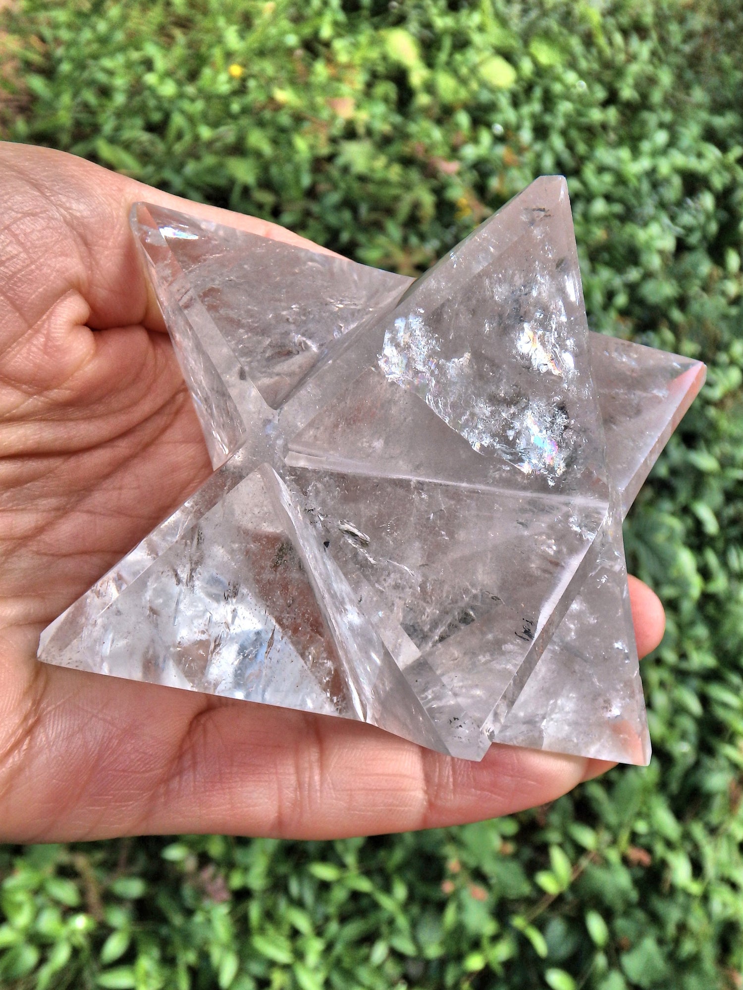 Incredible Brilliance Large Clear Quartz Merkaba Carving From Brazil - Metiz Tier Price