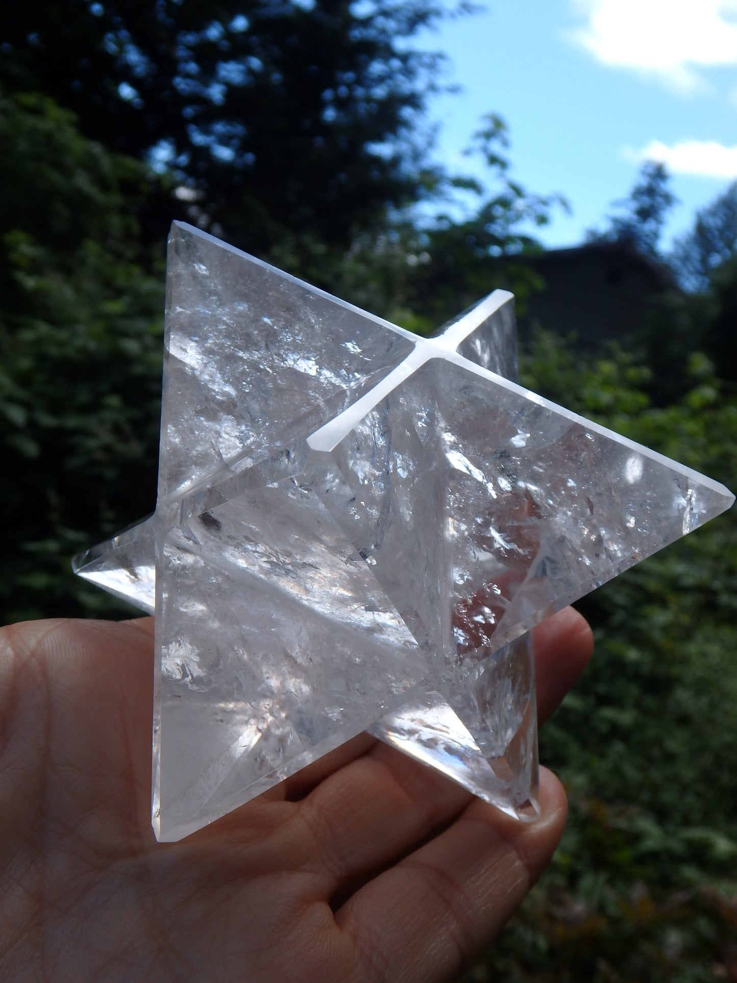 Incredible Brilliance Large Clear Quartz Merkaba Carving From Brazil - Metiz Tier Price