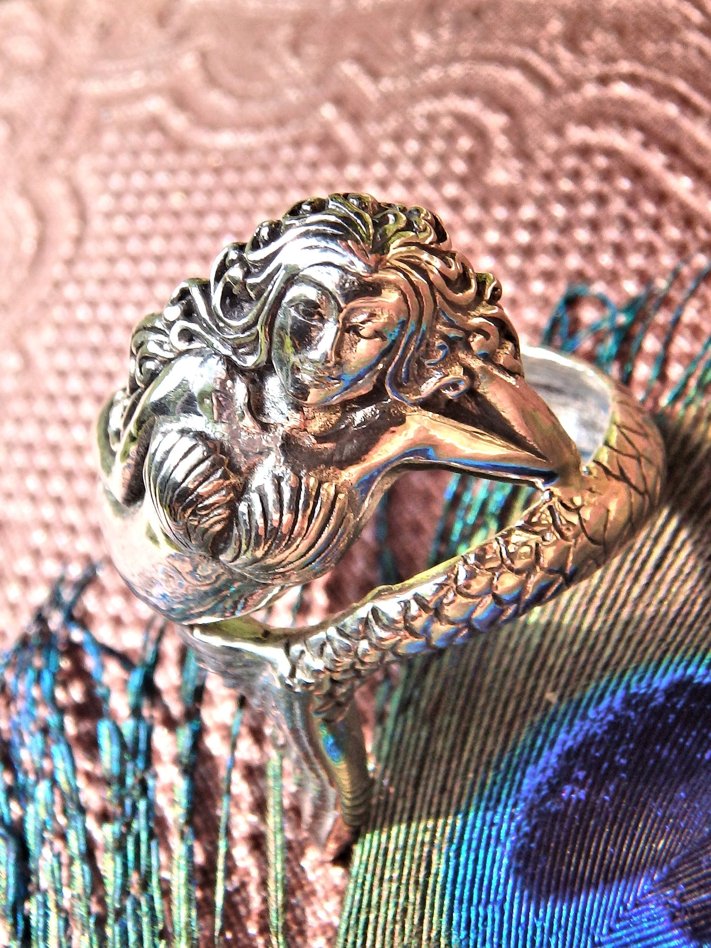 Mystic Mermaid Ring in Sterling Silver  (Size 6.5) - Earth Family Crystals