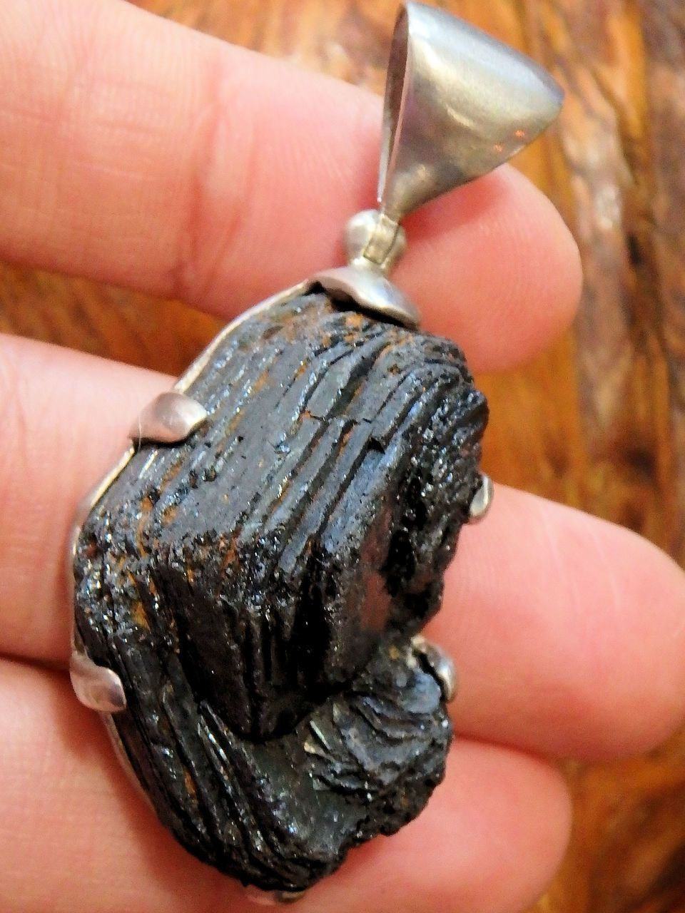  Campo del Cielo Shiny & Dense Meteorite  Pendant in Sterling Silver (Includes Silver Chain)