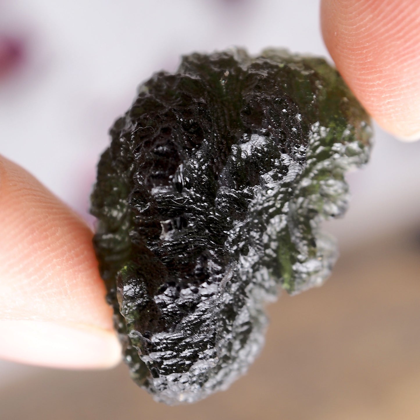 High Grade Genuine Moldavite Free Form Collectors Specimen From Czech Republic #1