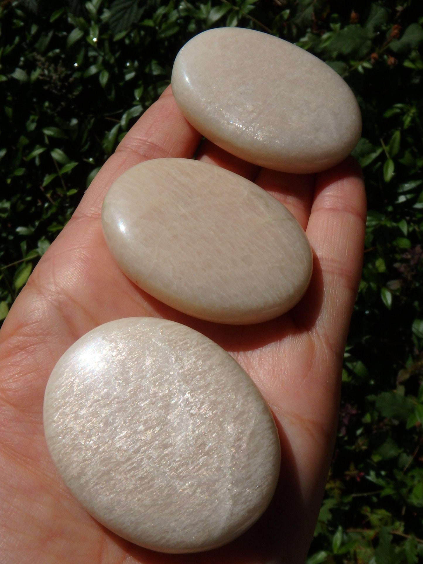  Creamy Beige Moonstone Polished Pocket Stone (1)