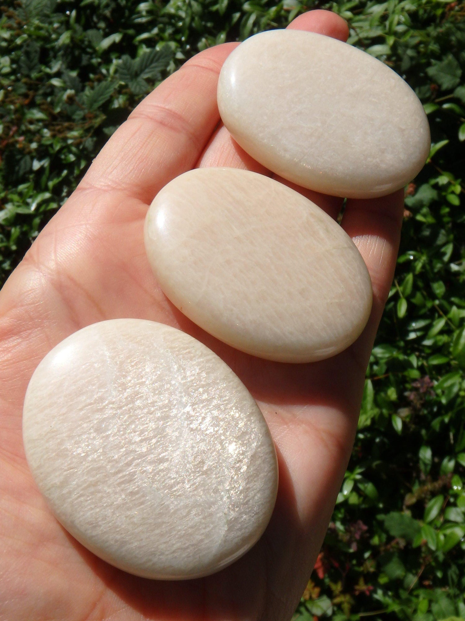  Creamy Beige Moonstone Polished Pocket Stone (1)
