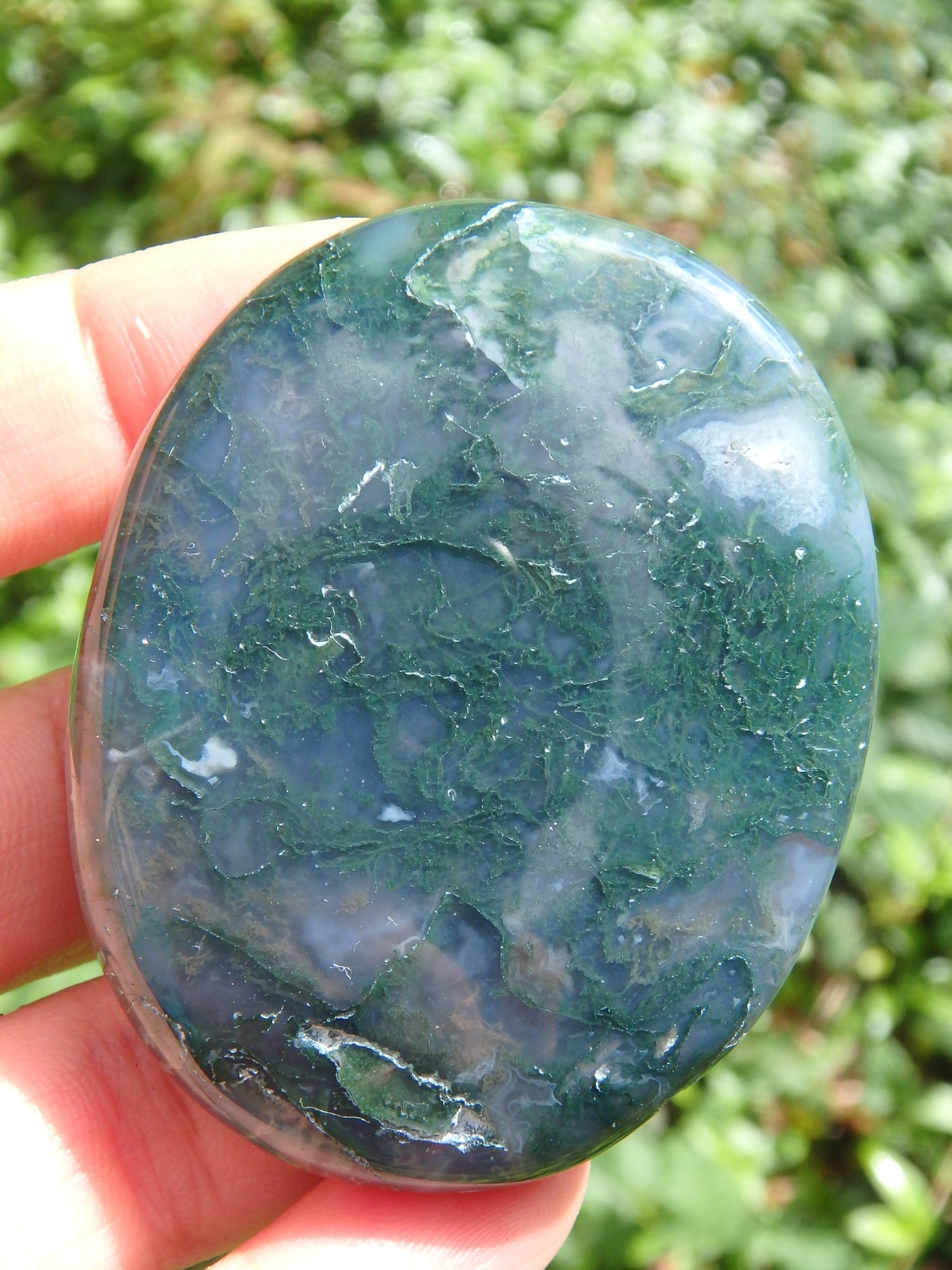 Moss Agate Worry Stone Perfect for Your Pocket 1 - Earth Family Crystals