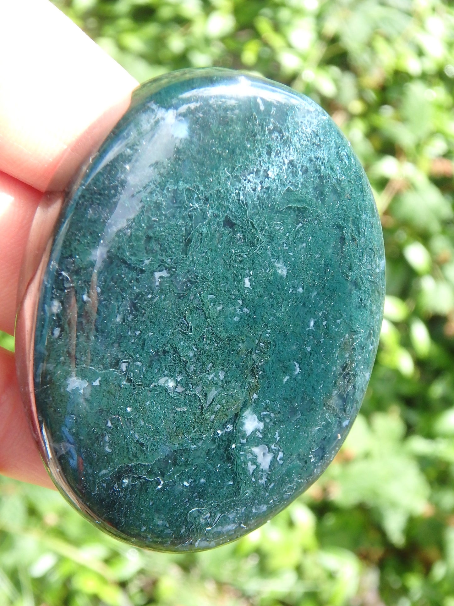Moss Agate Worry Stone Perfect for Your Pocket 2 - Earth Family Crystals