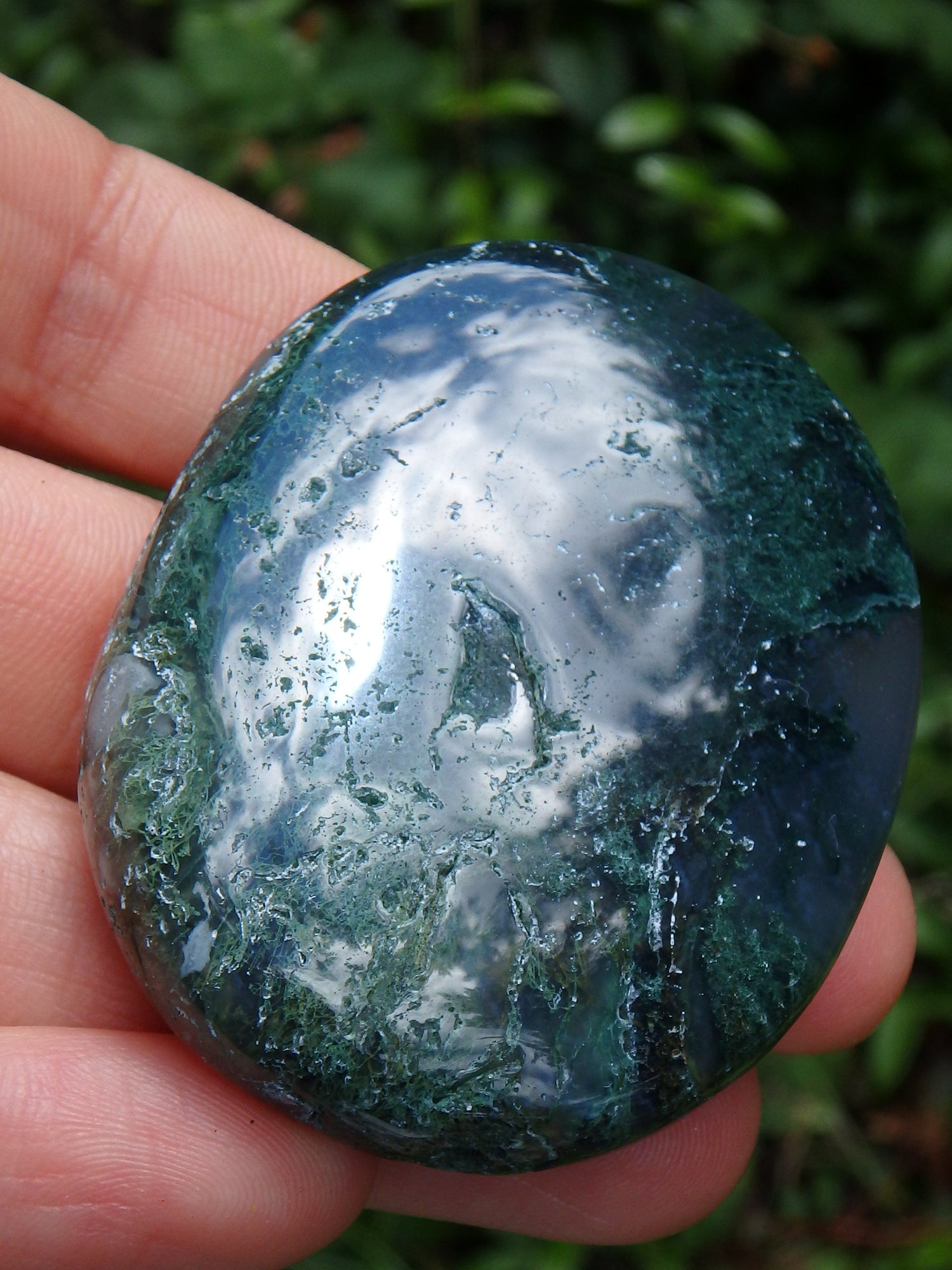 Moss Agate Worry Stone Perfect for Your Pocket 3 - Earth Family Crystals