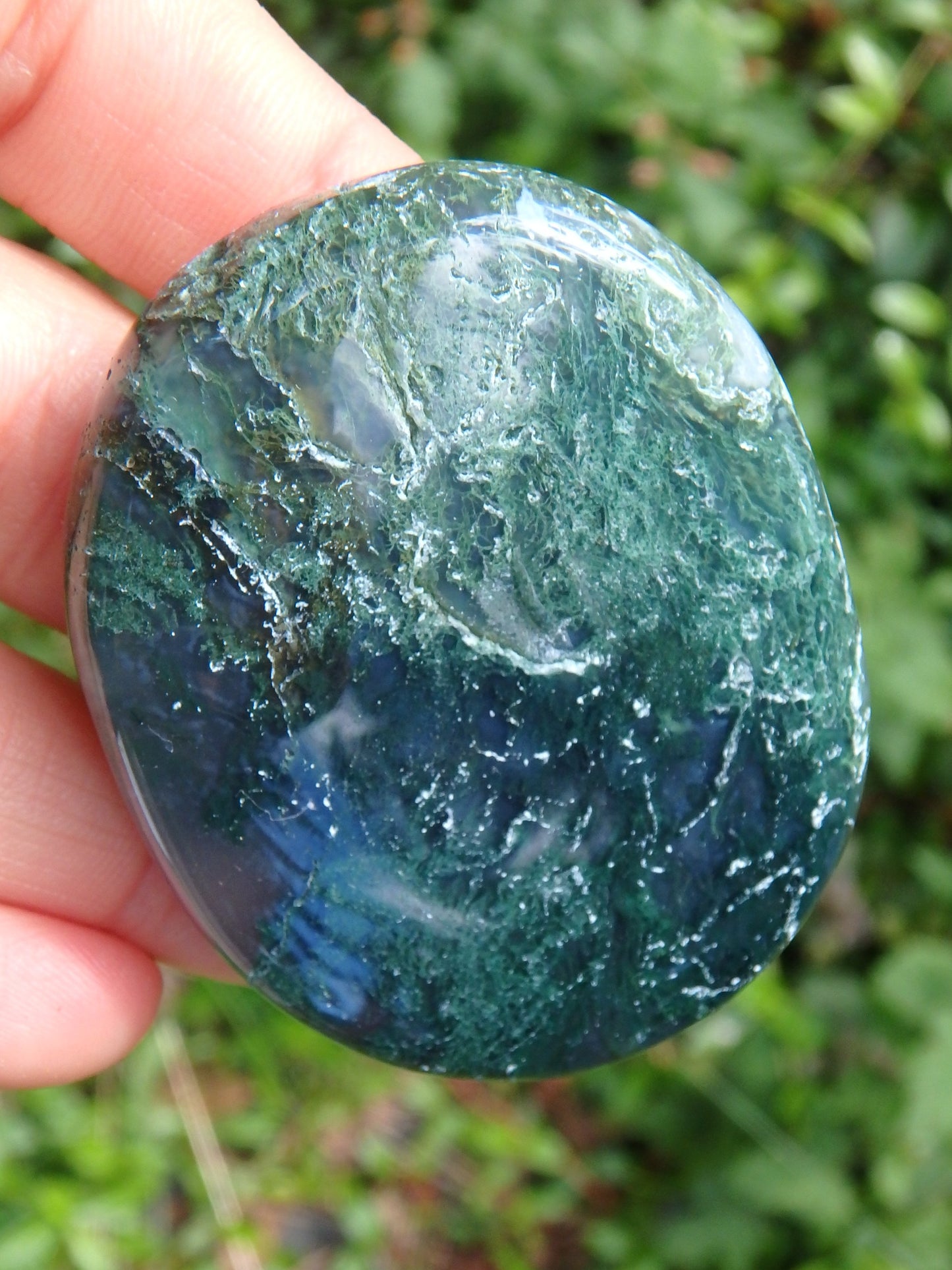 Moss Agate Worry Stone Perfect for Your Pocket 3 - Earth Family Crystals